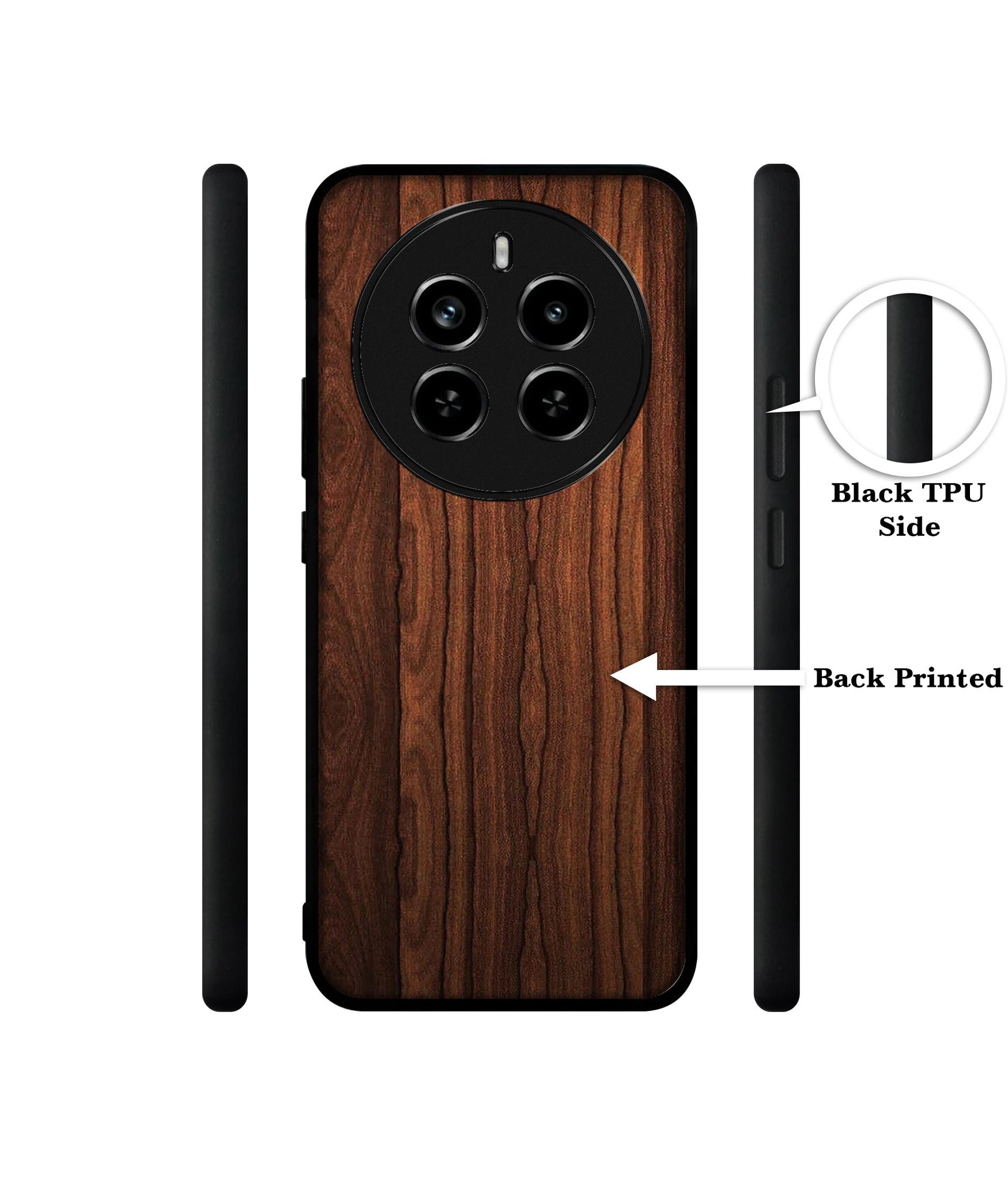 Brown Wooden Texture Design Designer 2D Printed Back Case Cover for Realme 12 Plus 5G / P1 5G / Narzo 70 5G / 70 Pro 5G