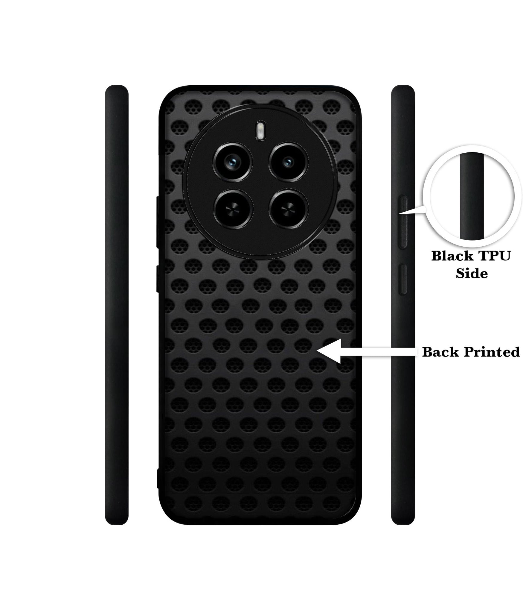 Black Circle Design Designer 2D Printed Back Case Cover for Realme 12 Plus 5G / P1 5G / Narzo 70 5G / 70 Pro 5G