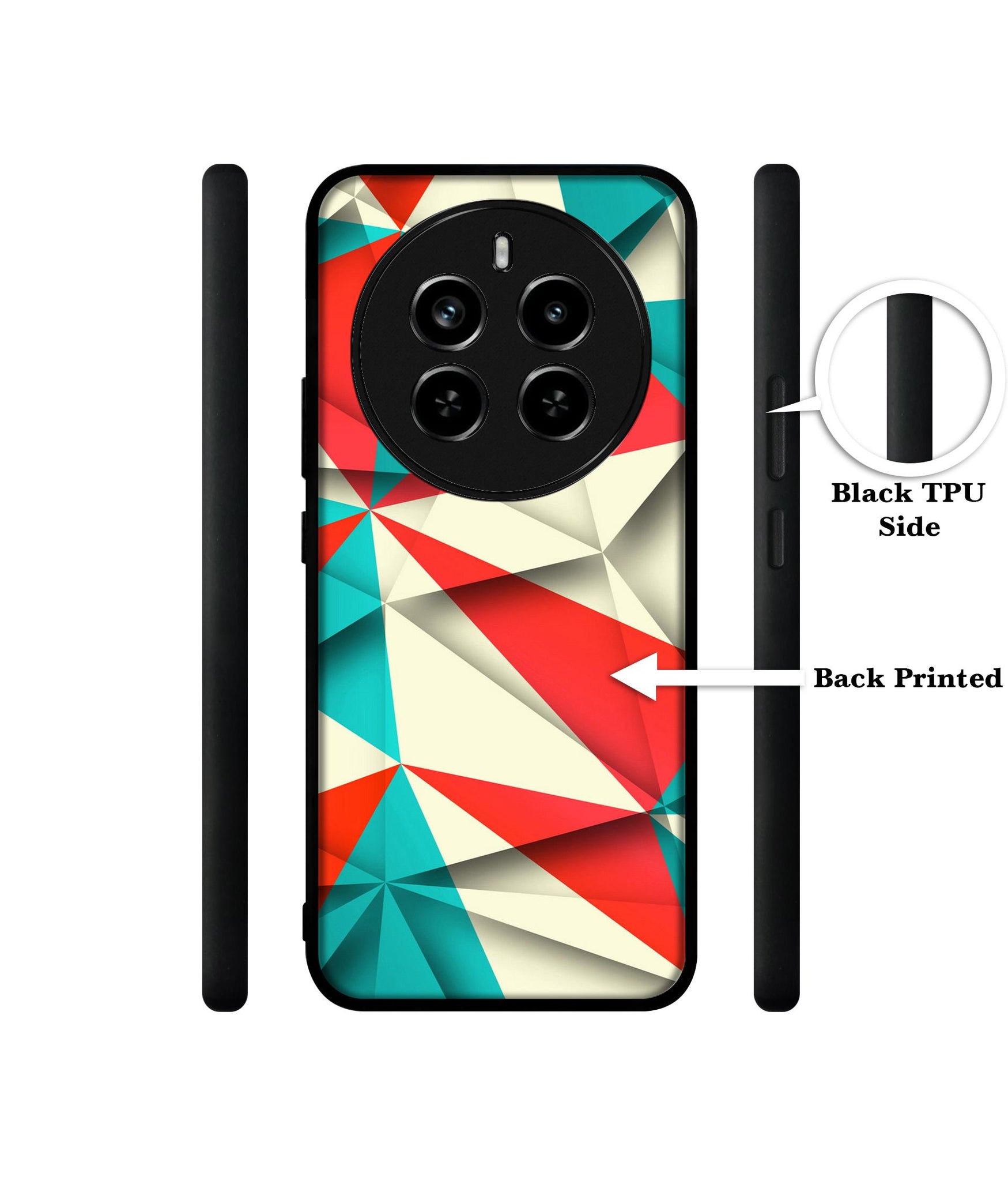 Red Blue White Pattern Design Designer 2D Printed Back Case Cover for Realme 12 Plus 5G / P1 5G / Narzo 70 5G / 70 Pro 5G