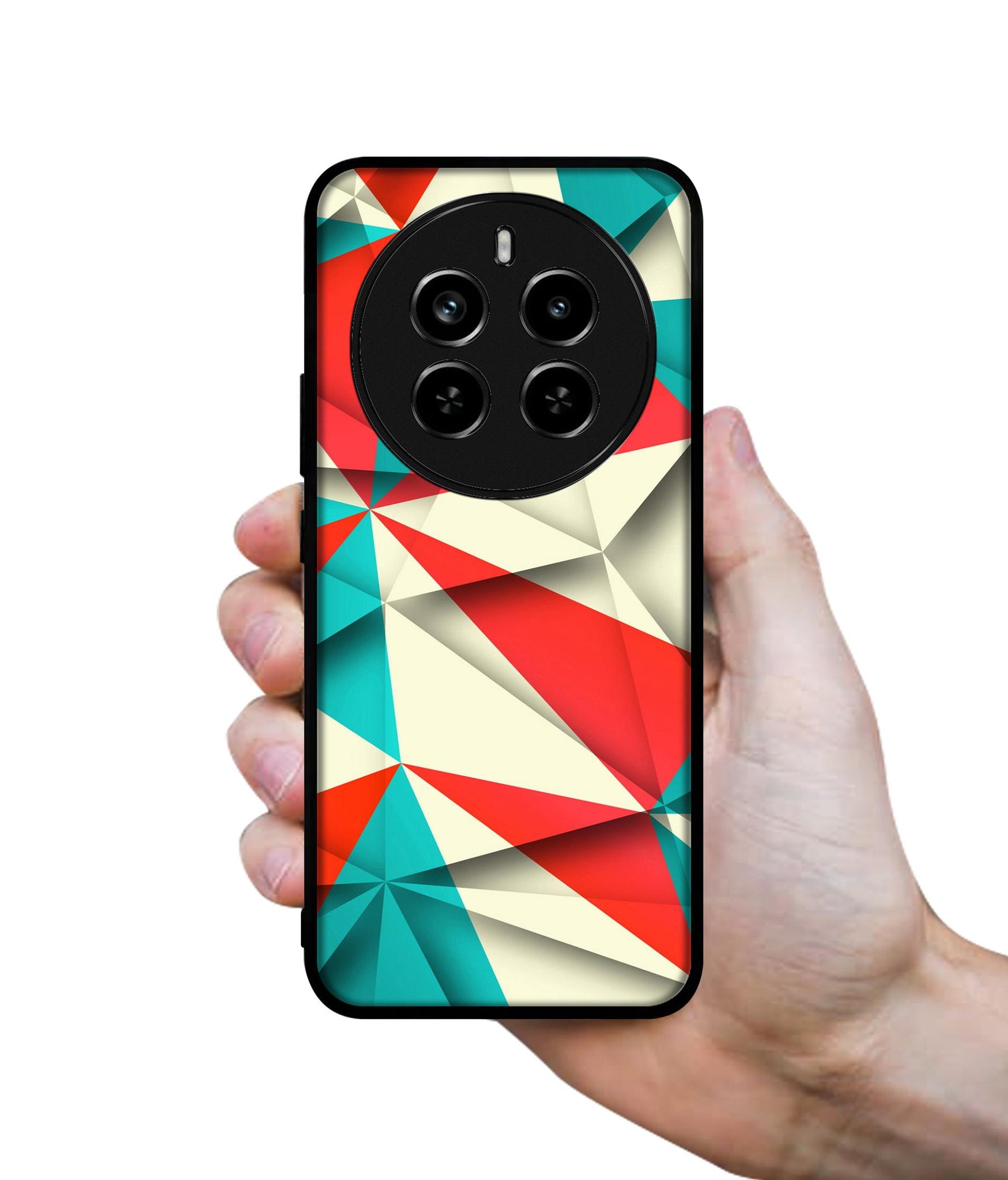 Red Blue White Pattern Design Designer 2D Printed Back Case Cover for Realme 12 Plus 5G / P1 5G / Narzo 70 5G / 70 Pro 5G