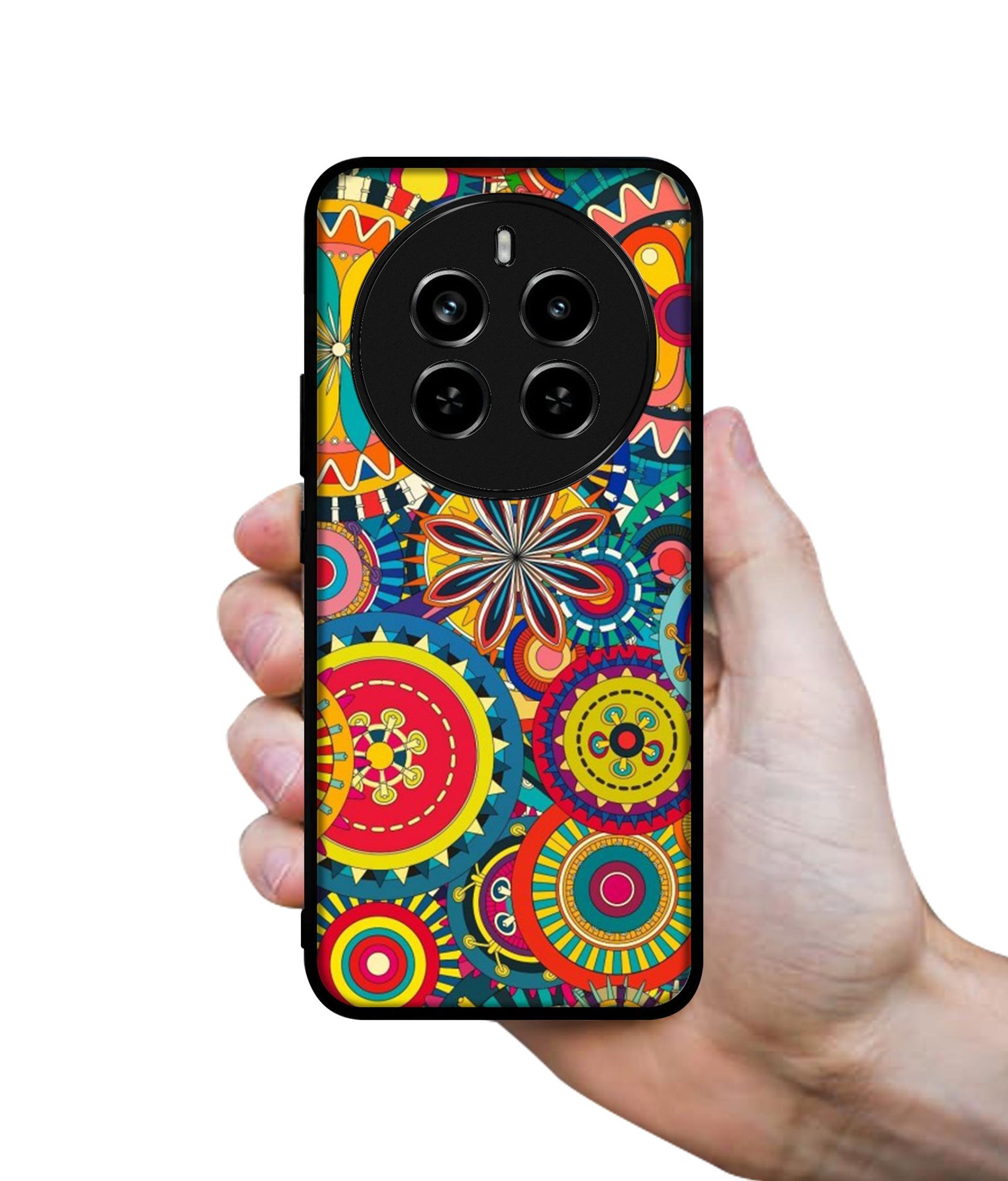 Ring Pattern Print Design Designer 2D Printed Back Case Cover for Realme 12 Plus 5G / P1 5G / Narzo 70 5G / 70 Pro 5G
