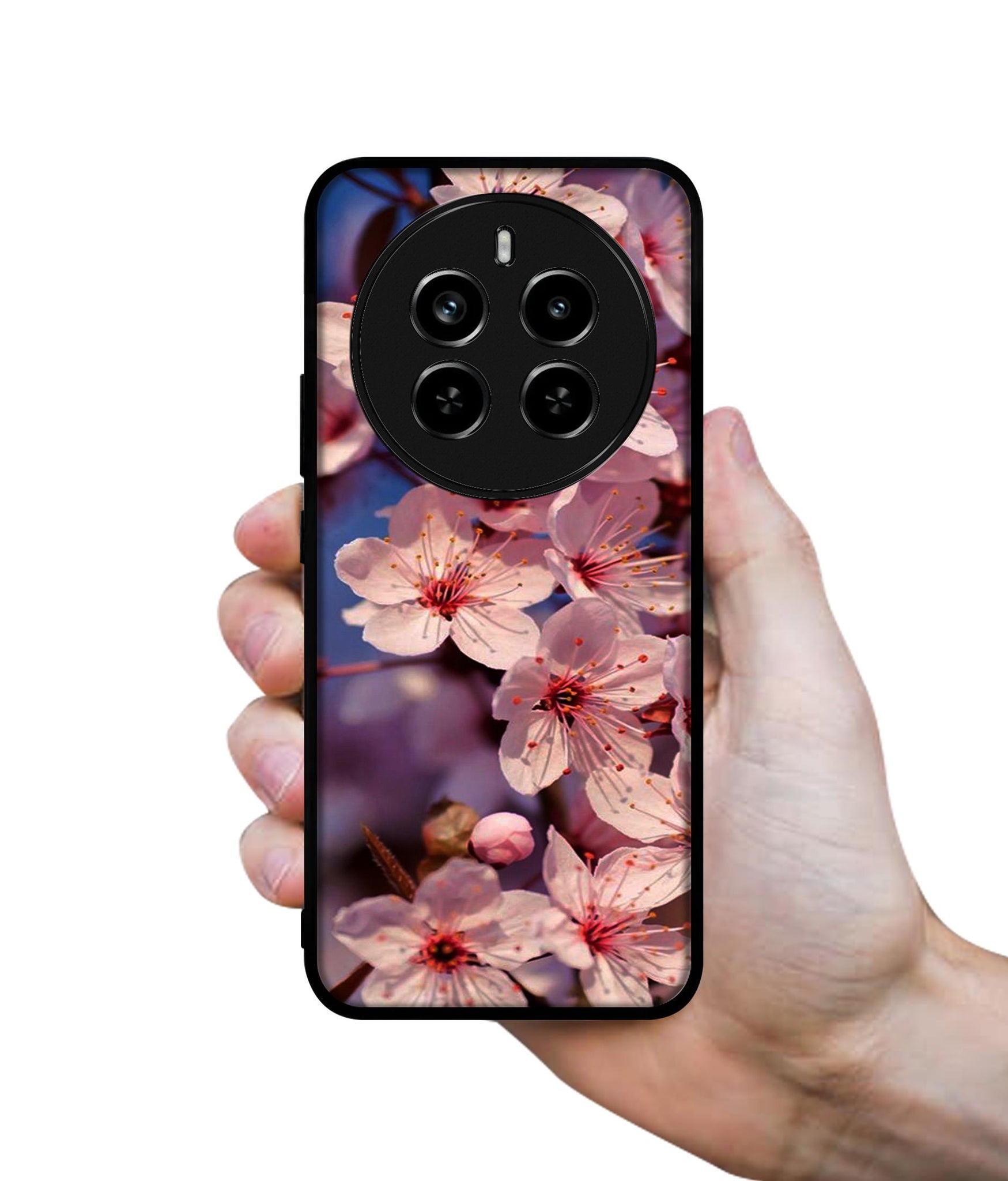 Pink Flowers Pattern Design Designer 2D Printed Back Case Cover for Realme 12 Plus 5G / P1 5G / Narzo 70 5G / 70 Pro 5G