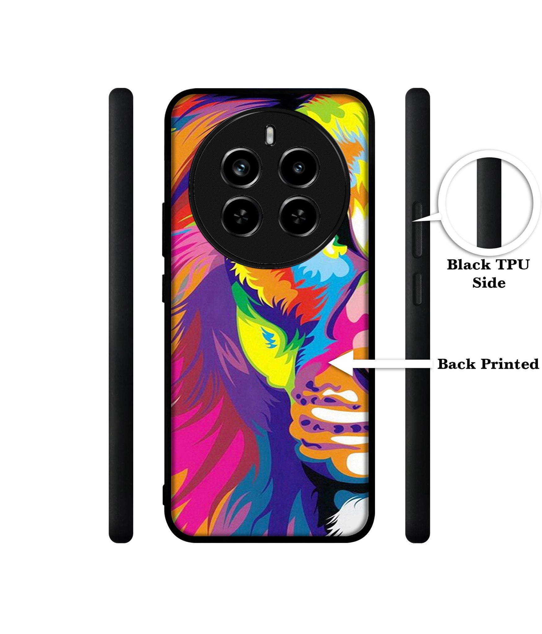 Lion Design Designer 2D Printed Back Case Cover for Realme 12 Plus 5G / P1 5G / Narzo 70 5G / 70 Pro 5G