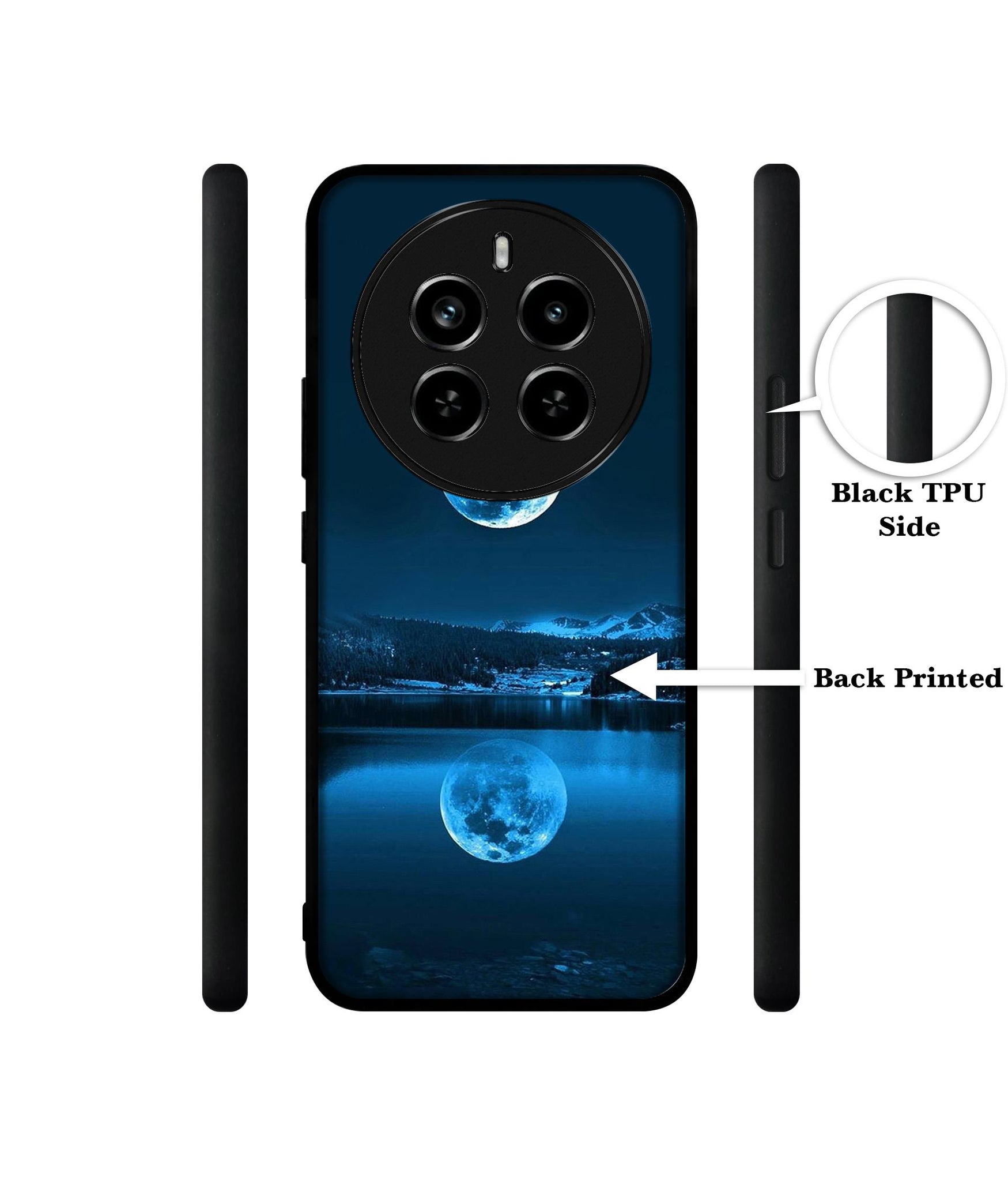 Moon Pattern Print Design Designer 2D Printed Back Case Cover for Realme 12 Plus 5G / P1 5G / Narzo 70 5G / 70 Pro 5G