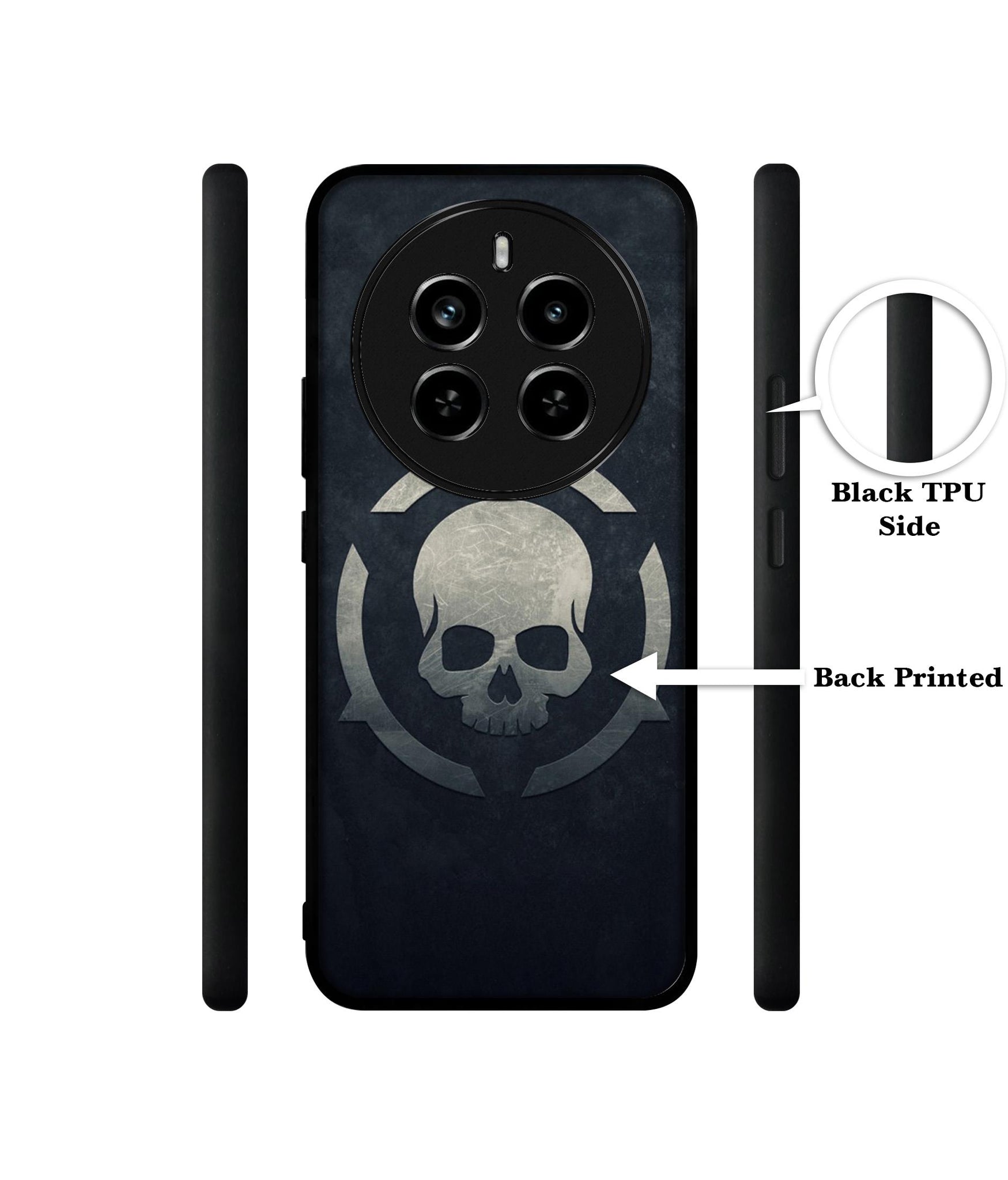 Skull Pattern Print Design Designer 2D Printed Back Case Cover for Realme 12 Plus 5G / P1 5G / Narzo 70 5G / 70 Pro 5G