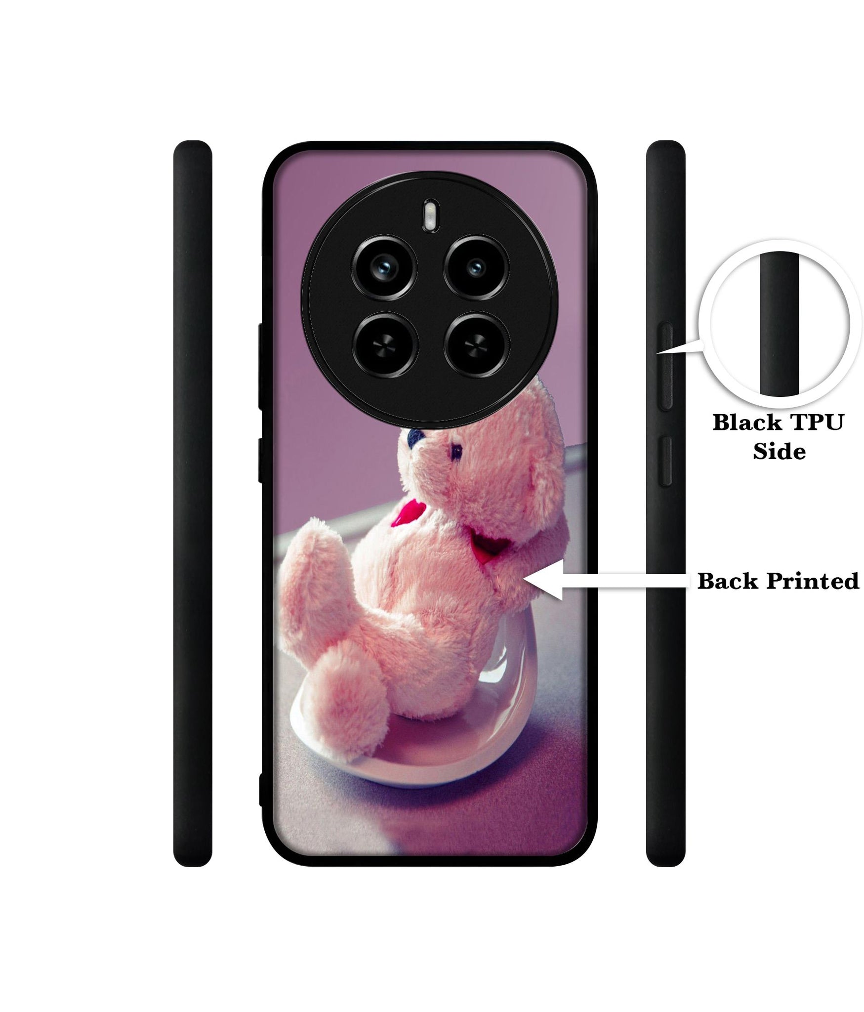 Cute Teddy Bear Design Designer 2D Printed Back Case Cover for Realme 12 Plus 5G / P1 5G / Narzo 70 5G / 70 Pro 5G