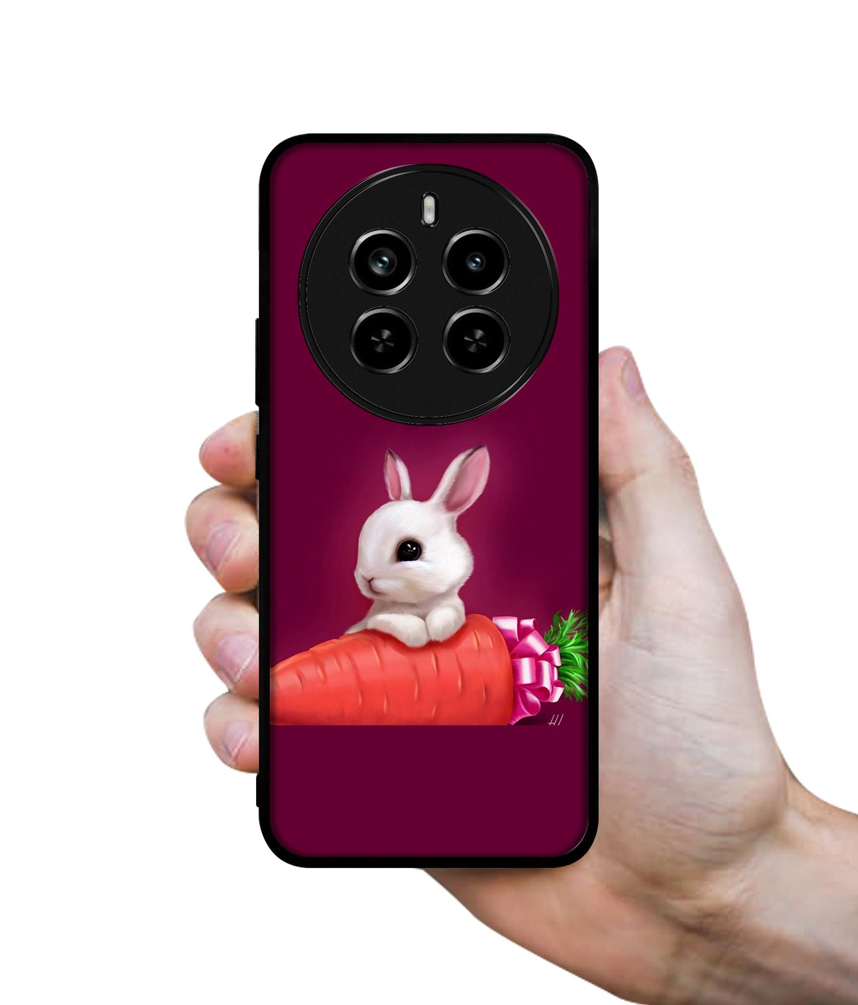 Bunny With Carrot Design Designer 2D Printed Back Case Cover for Realme 12 Plus 5G / P1 5G / Narzo 70 5G / 70 Pro 5G