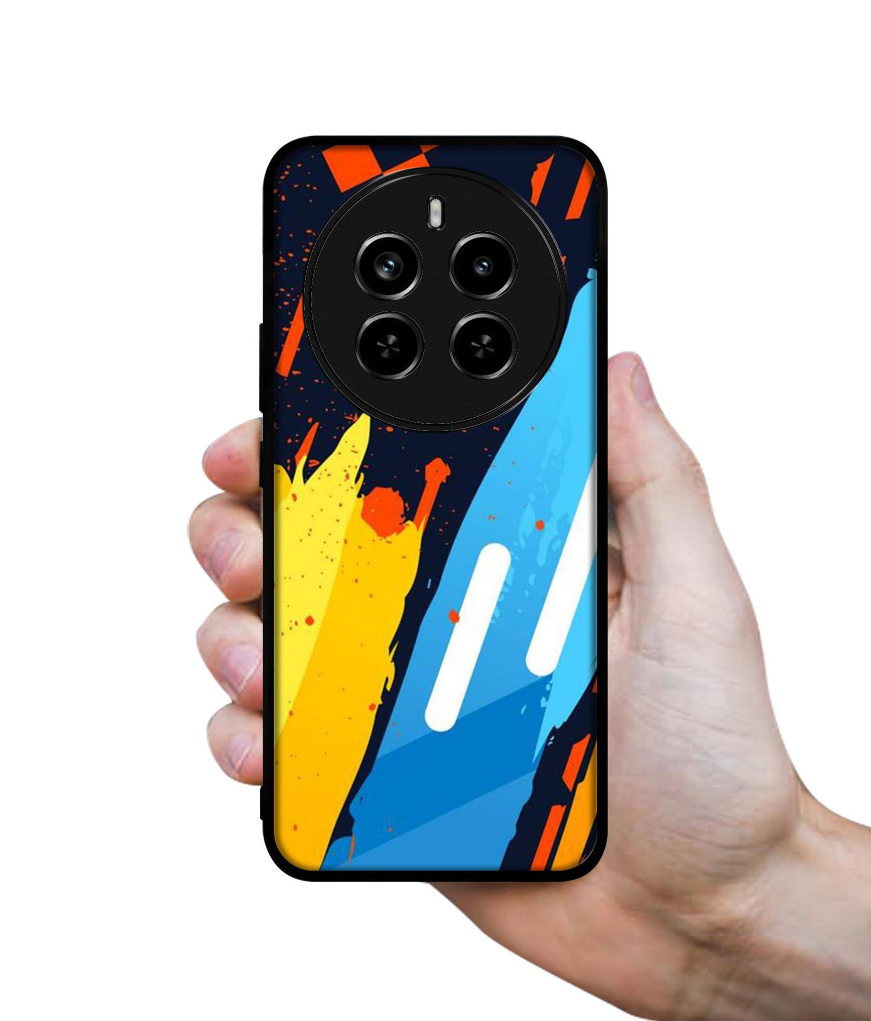 Abstract Stripes Geometric Figures Design Designer 2D Printed Back Case Cover for Realme 12 Plus 5G / P1 5G / Narzo 70 5G / 70 Pro 5G