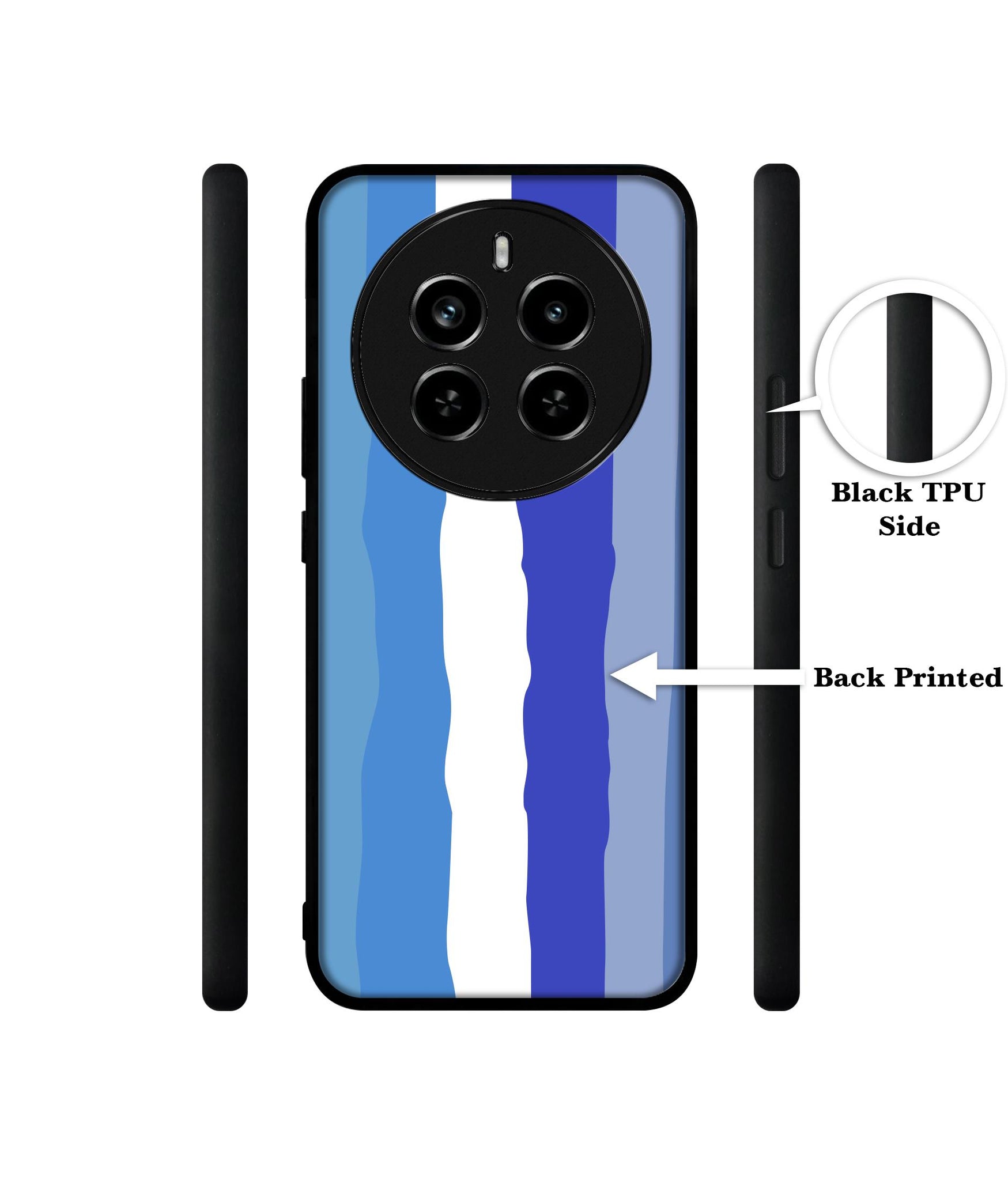 Blue Stripes Rainbow Design Designer 2D Printed Back Case Cover for Realme 12 Plus 5G / P1 5G / Narzo 70 5G / 70 Pro 5G