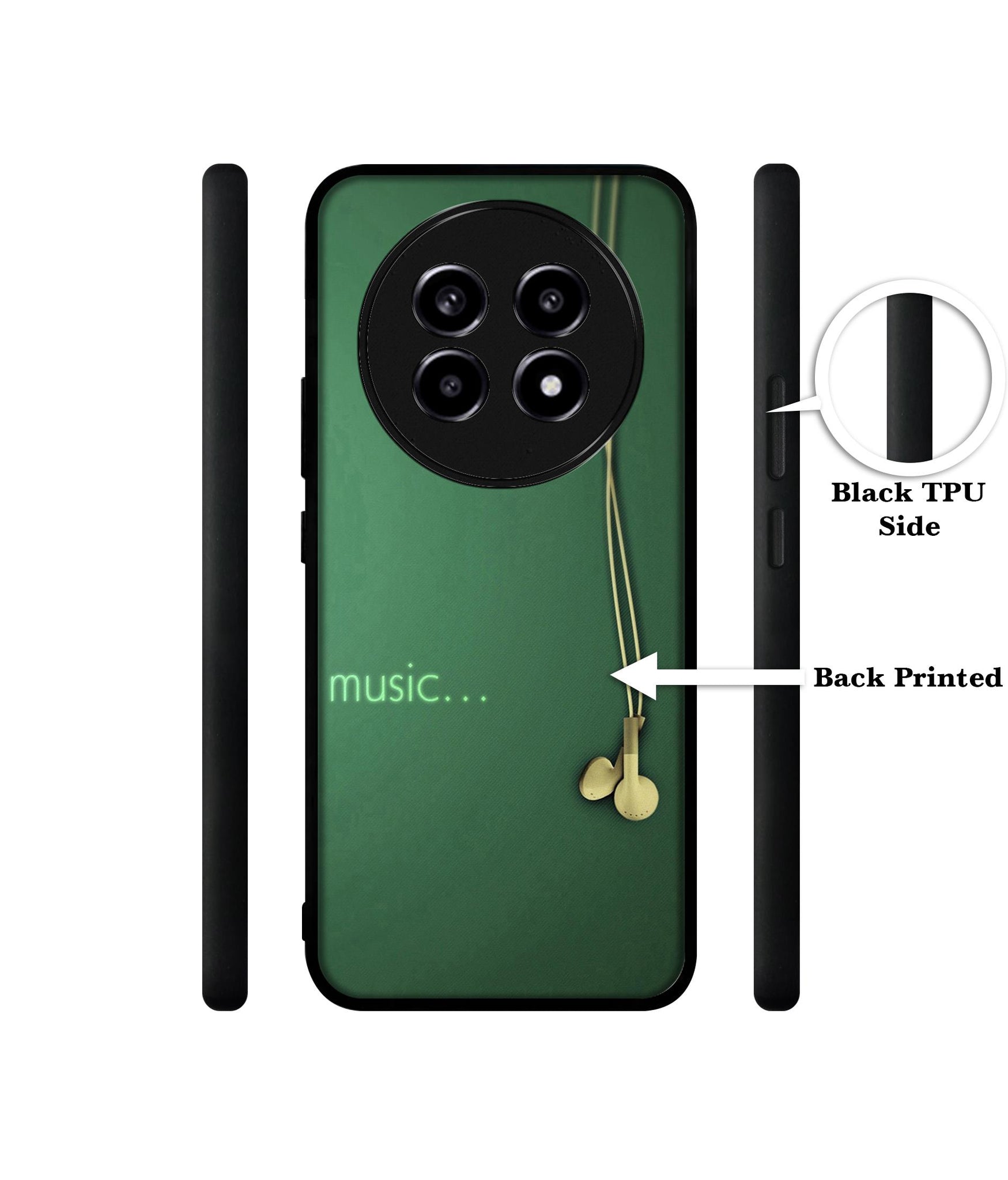 Headphone Music Design Designer 2D Printed Back Case Cover for Realme 13 Pro 5G / 13 Pro Plus 5G