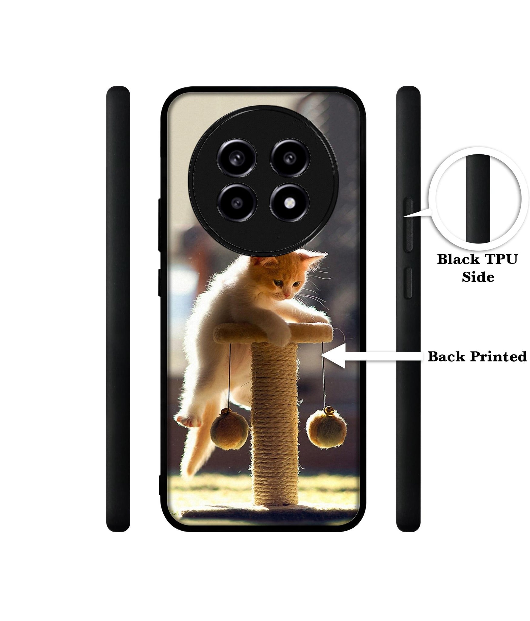 Cat Climbing Design Designer 2D Printed Back Case Cover for Realme 13 Pro 5G / 13 Pro Plus 5G
