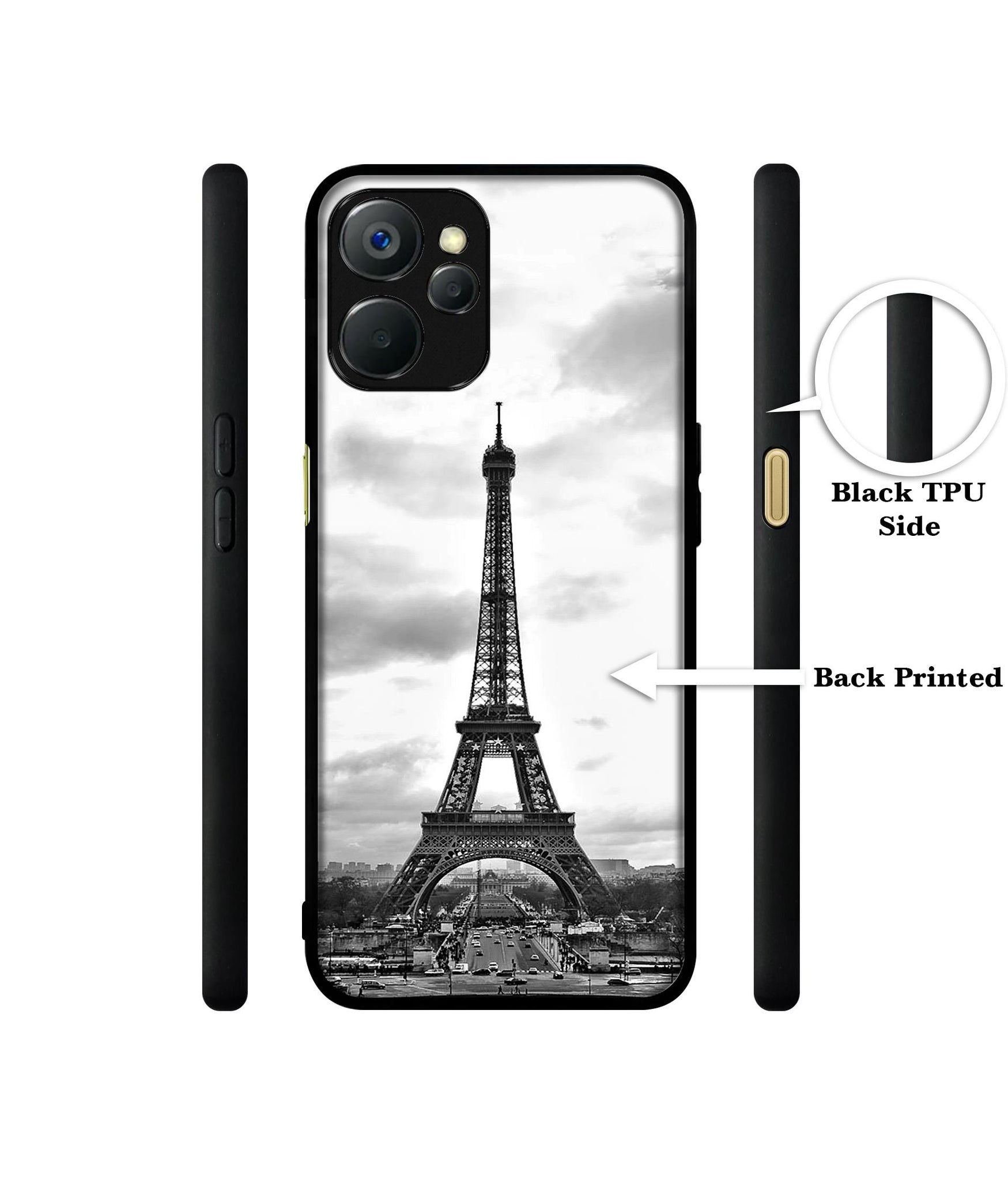 Eiffel Tower Design Designer 2D Printed Back Case Cover for Realme 9i 5G