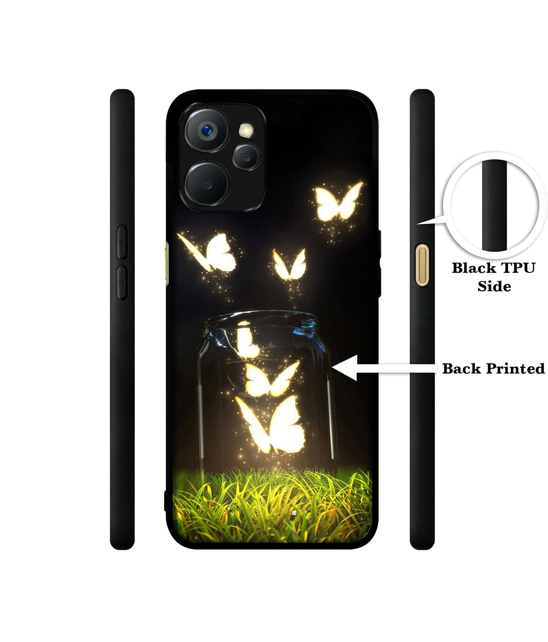 Butterfly Design Designer 2D Printed Back Case Cover for Realme 9i 5G