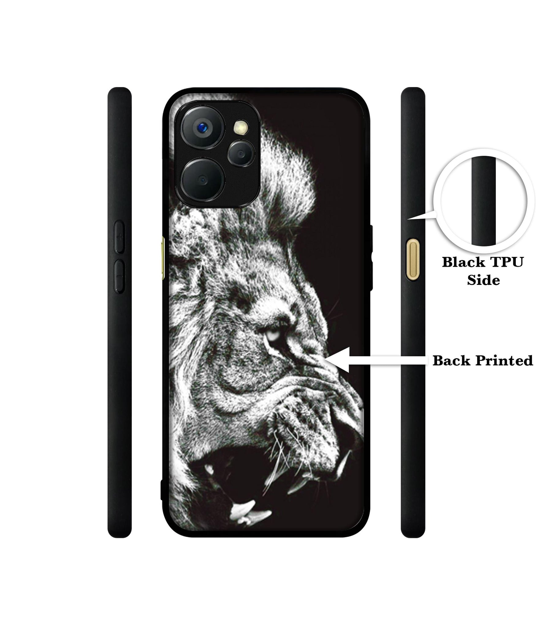 Angry Lion Design Designer 2D Printed Back Case Cover for Realme 9i 5G