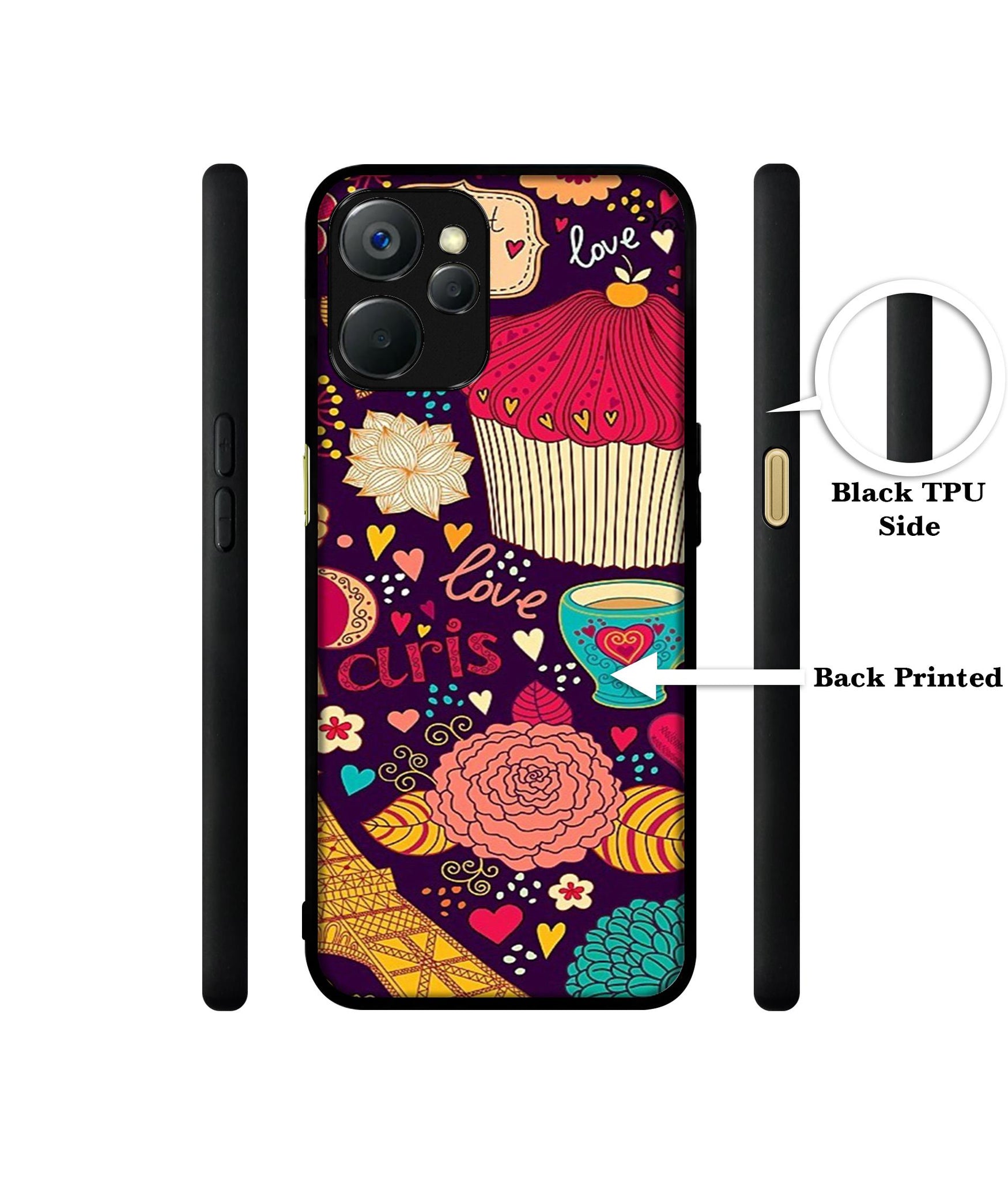 Paris Flower Love Design Designer 2D Printed Back Case Cover for Realme 9i 5G