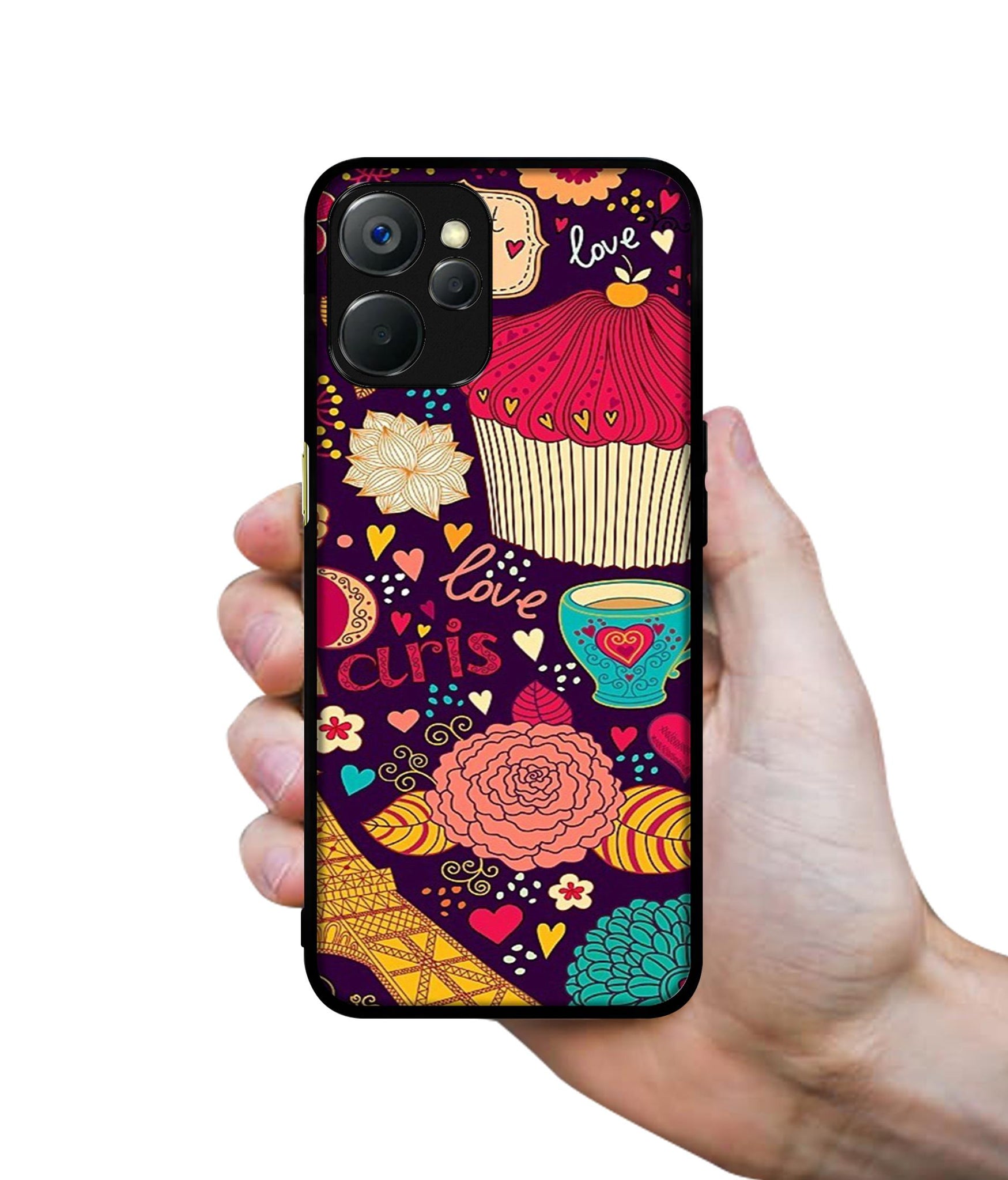 Paris Flower Love Design Designer 2D Printed Back Case Cover for Realme 9i 5G