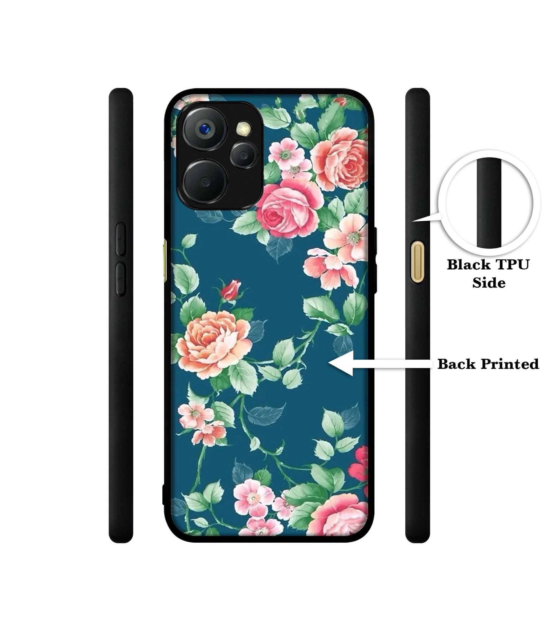 Vintage Floral Design Designer 2D Printed Back Case Cover for Realme 9i 5G