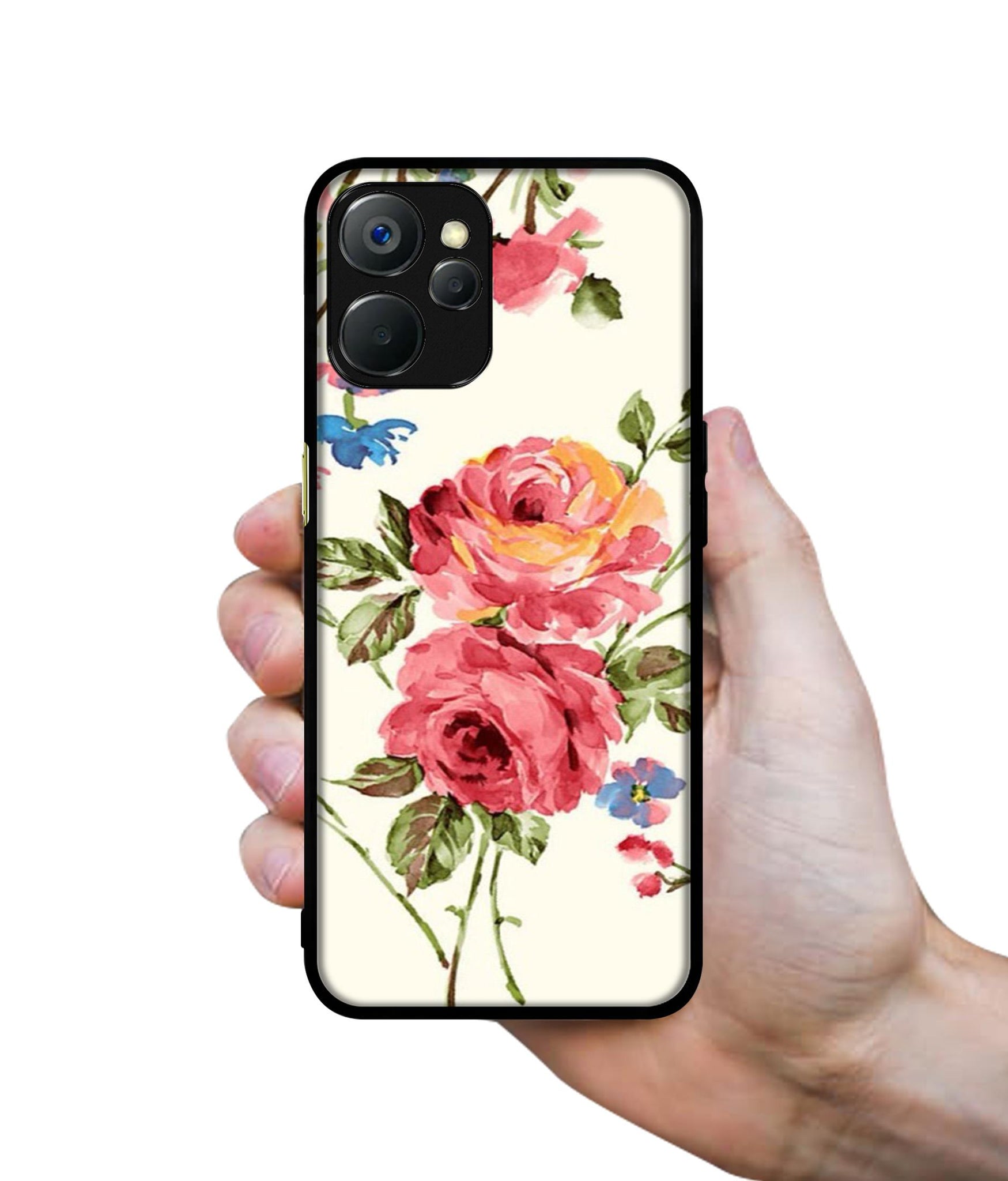 Vintage Painting Flower Design Designer 2D Printed Back Case Cover for Realme 9i 5G