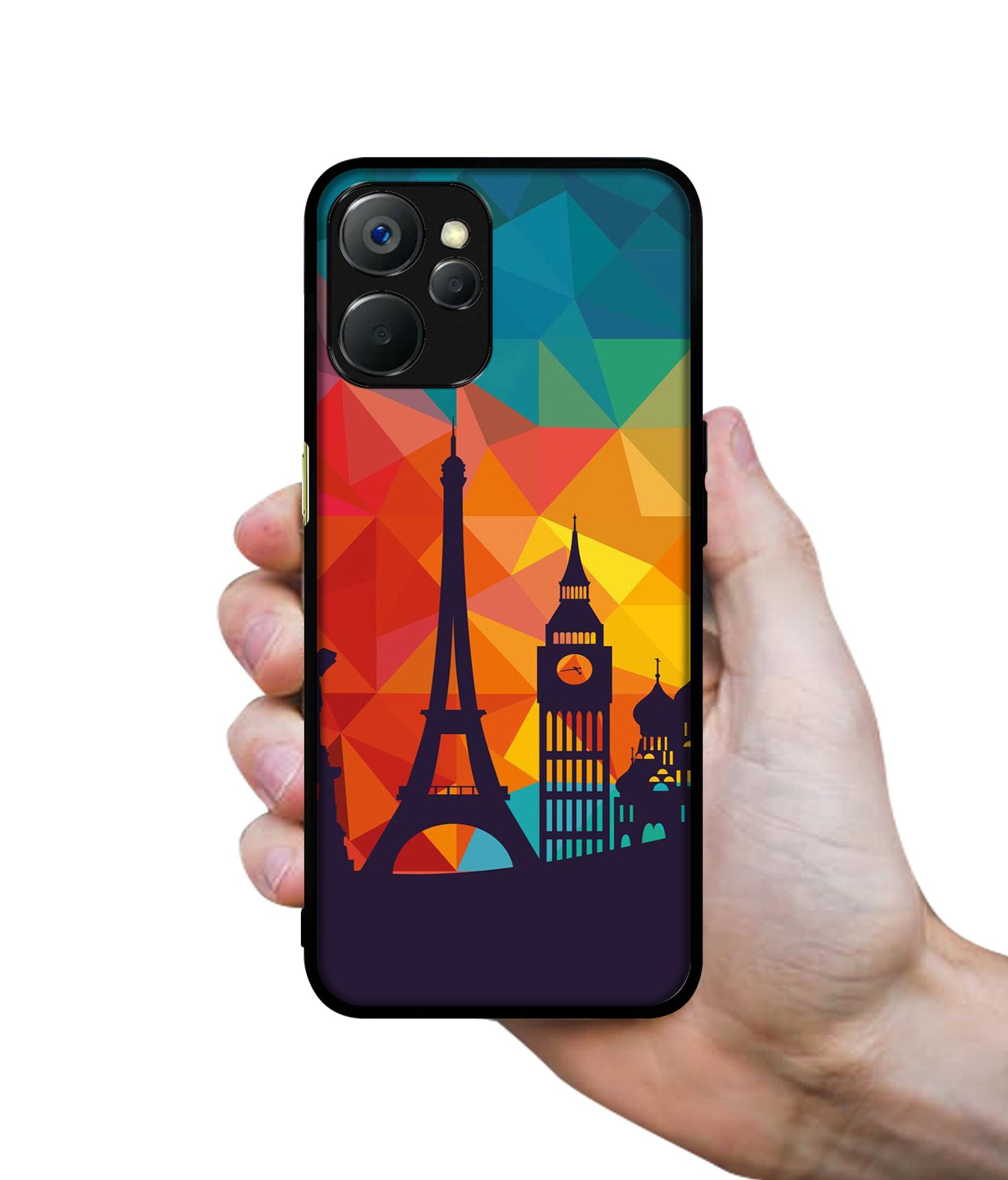 Colored Paris Design Designer 2D Printed Back Case Cover for Realme 9i 5G