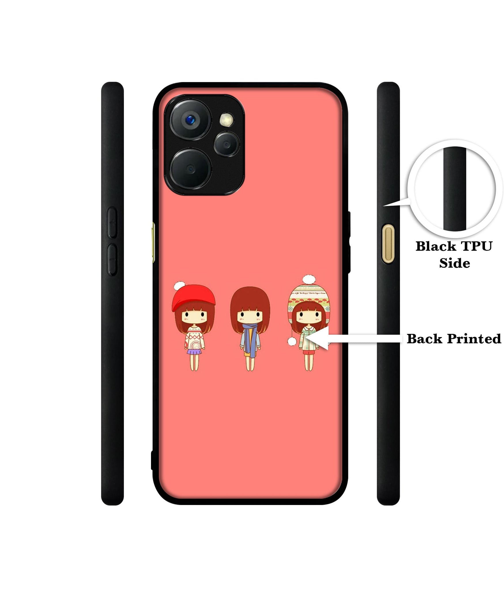 Cute Girls Design Designer 2D Printed Back Case Cover for Realme 9i 5G