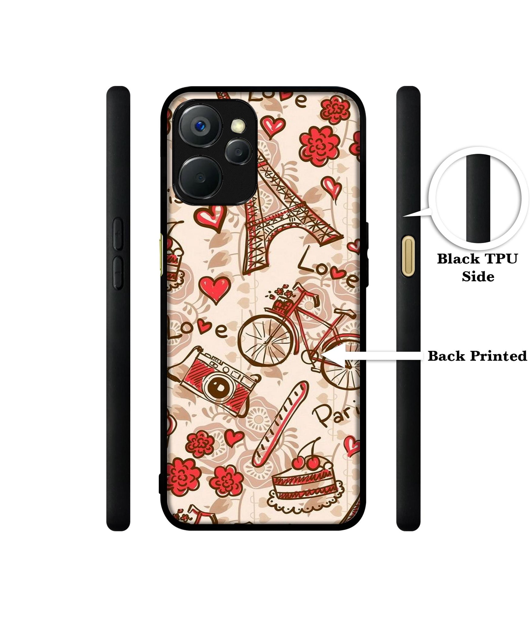 Vintage Paris Design Designer 2D Printed Back Case Cover for Realme 9i 5G