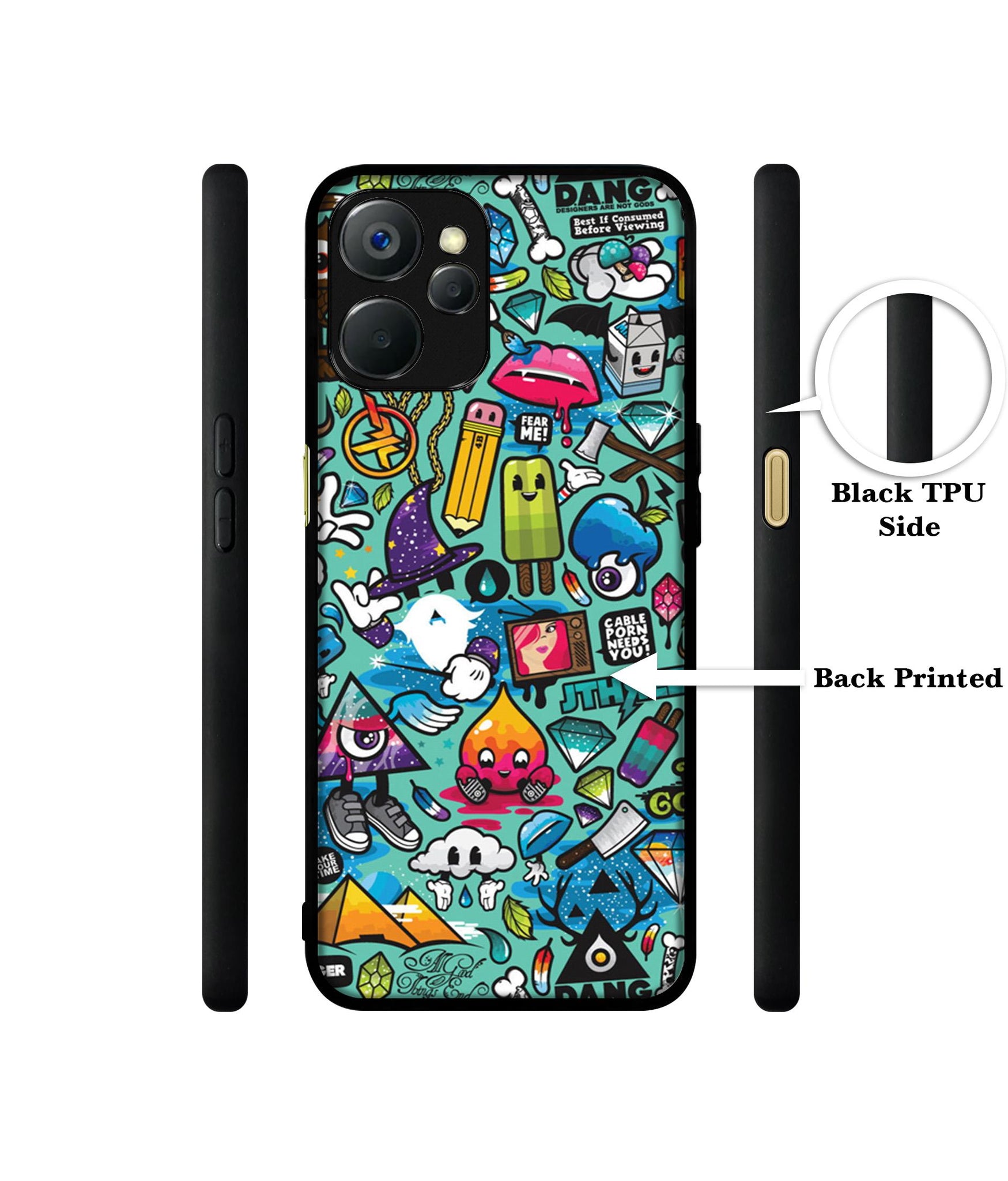 Crazy Design Designer 2D Printed Back Case Cover for Realme 9i 5G