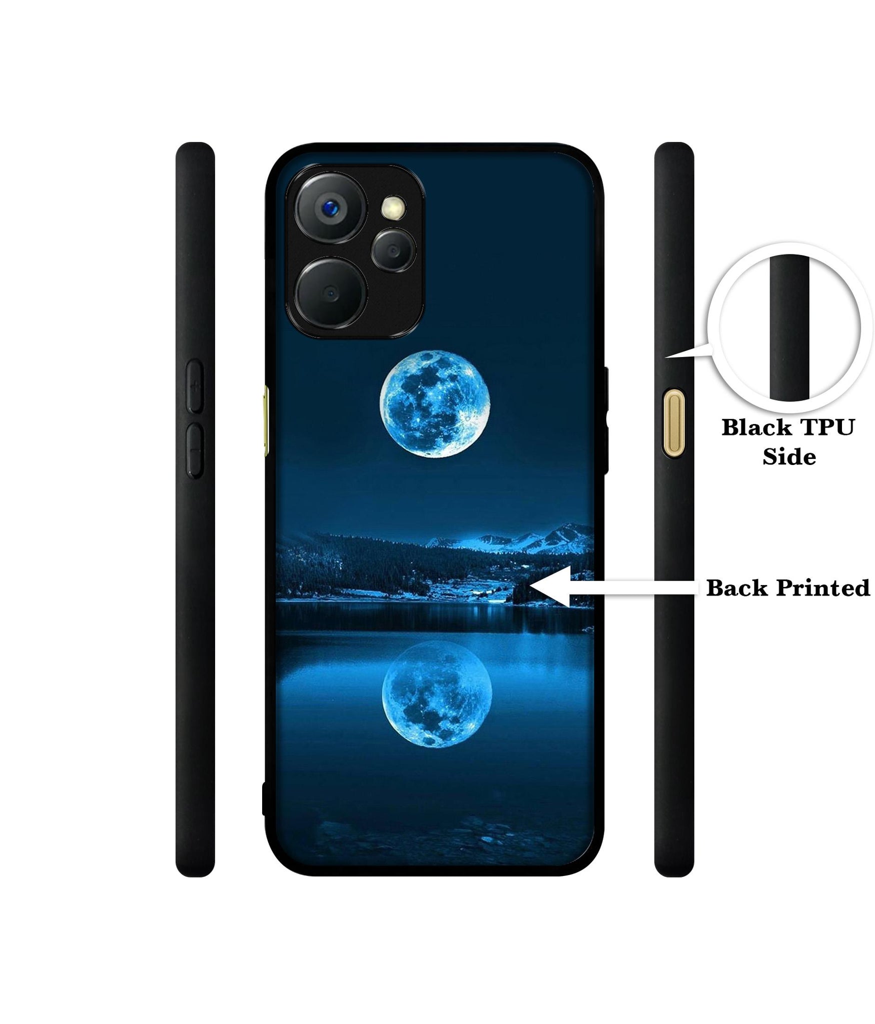 Moon Pattern Print Design Designer 2D Printed Back Case Cover for Realme 9i 5G