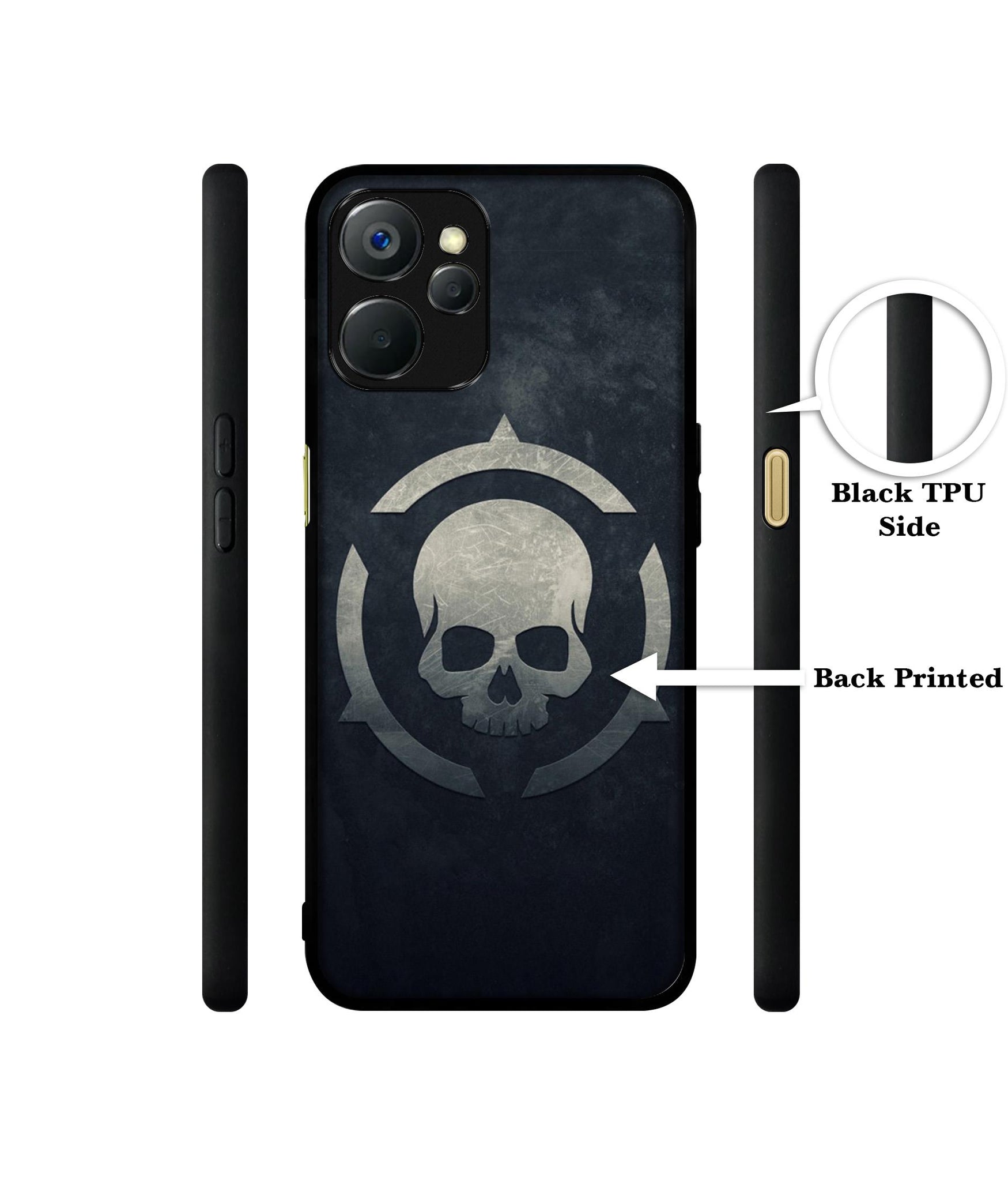Skull Pattern Print Design Designer 2D Printed Back Case Cover for Realme 9i 5G