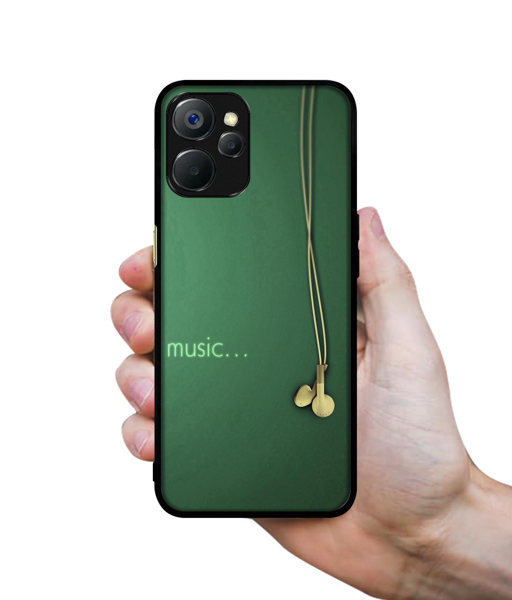 Headphone Music Design Designer 2D Printed Back Case Cover for Realme 9i 5G