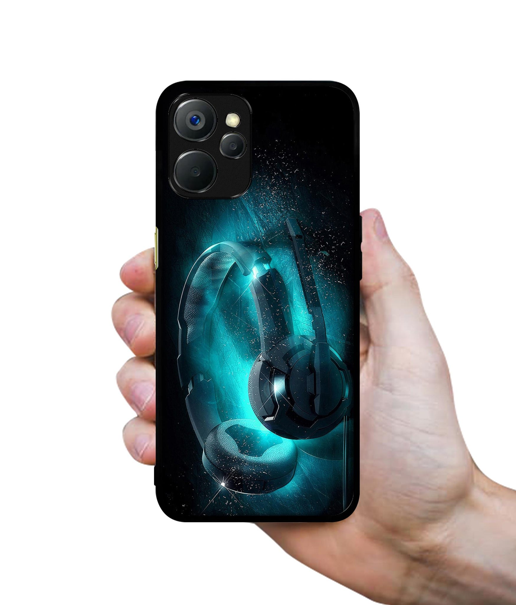 Cool Headphone Design Designer 2D Printed Back Case Cover for Realme 9i 5G