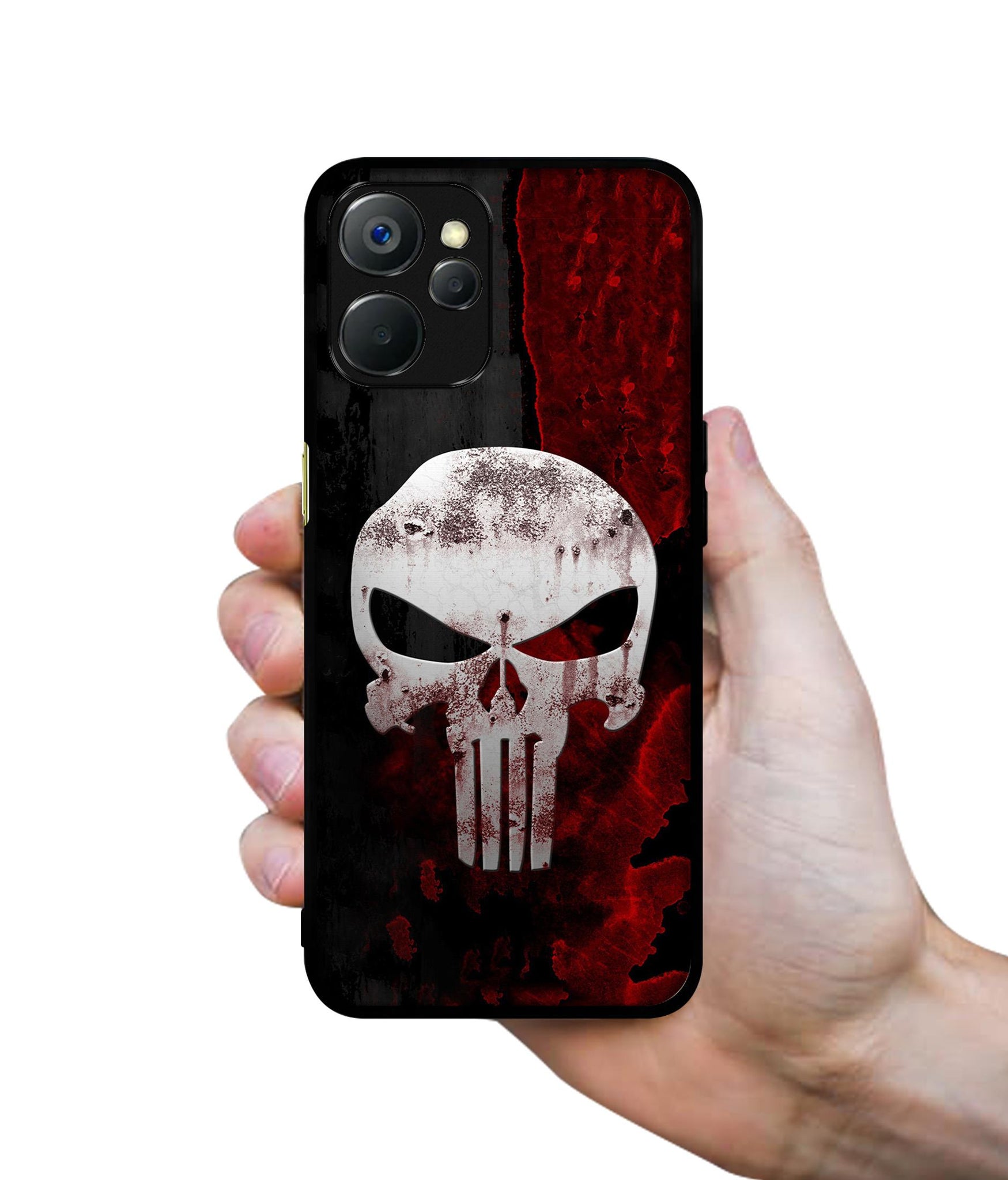 Punisher Skull Design Designer 2D Printed Back Case Cover for Realme 9i 5G