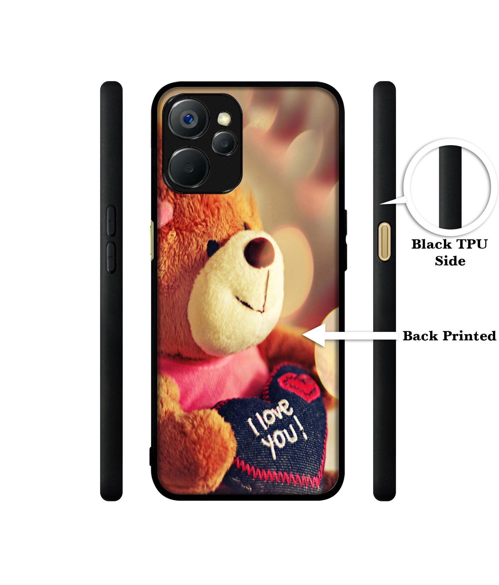 Teddy Bear Design Designer 2D Printed Back Case Cover for Realme 9i 5G