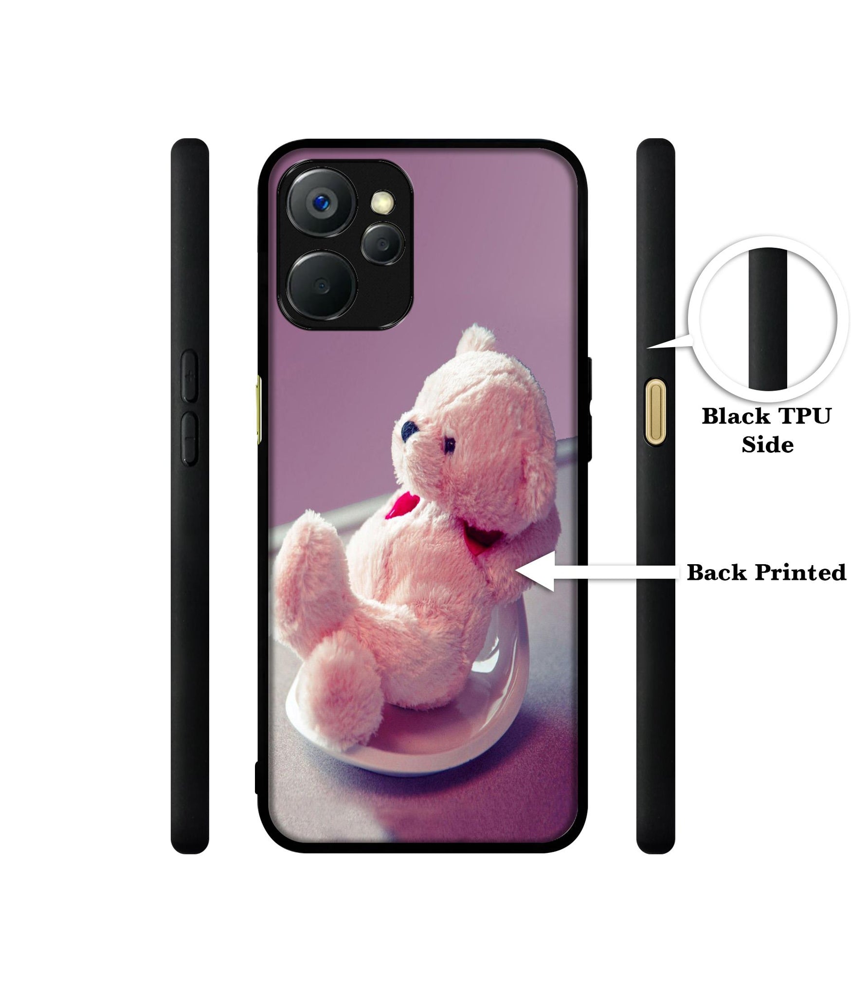 Cute Teddy Bear Design Designer 2D Printed Back Case Cover for Realme 9i 5G