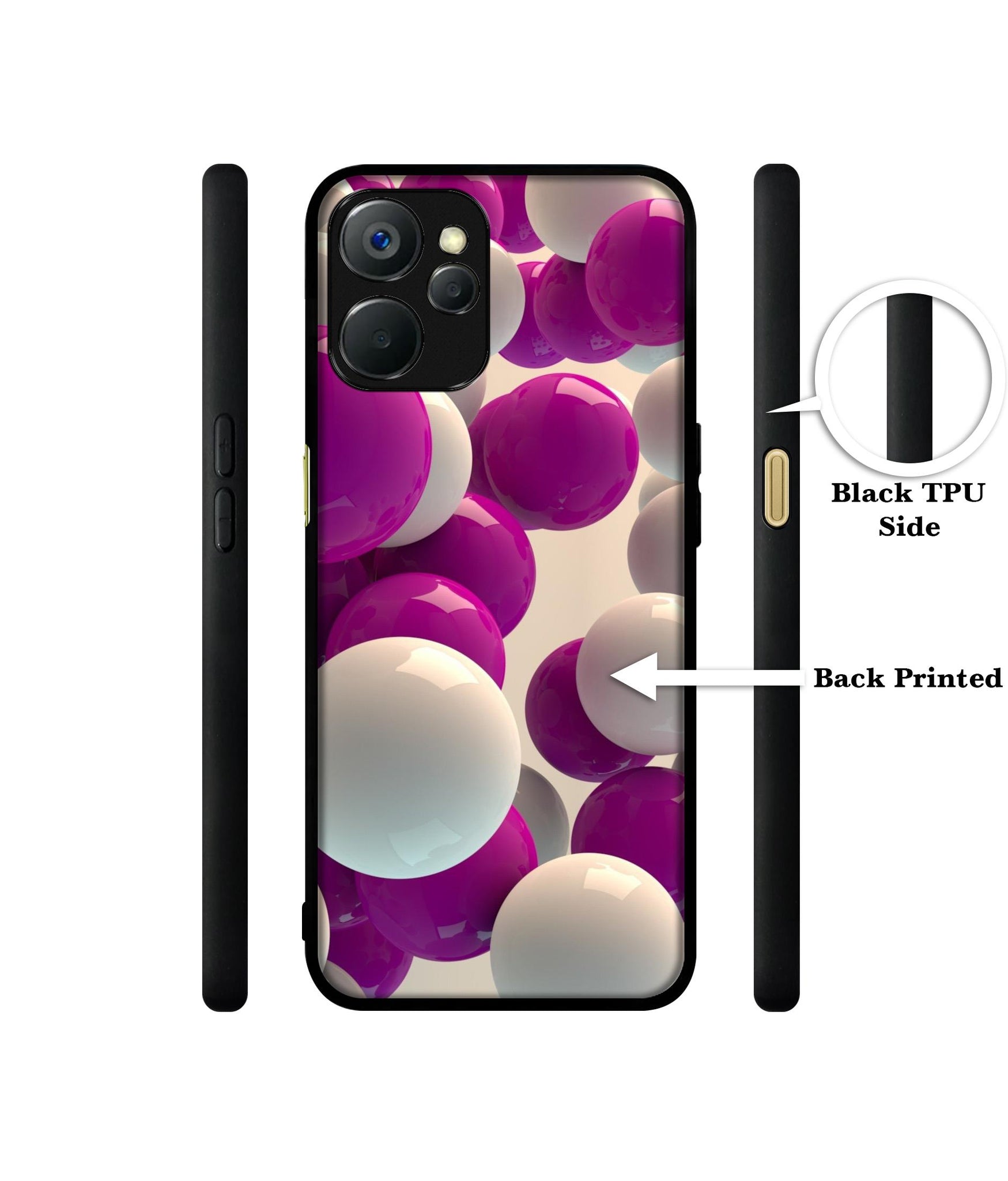 3D Balloons Design Designer 2D Printed Back Case Cover for Realme 9i 5G