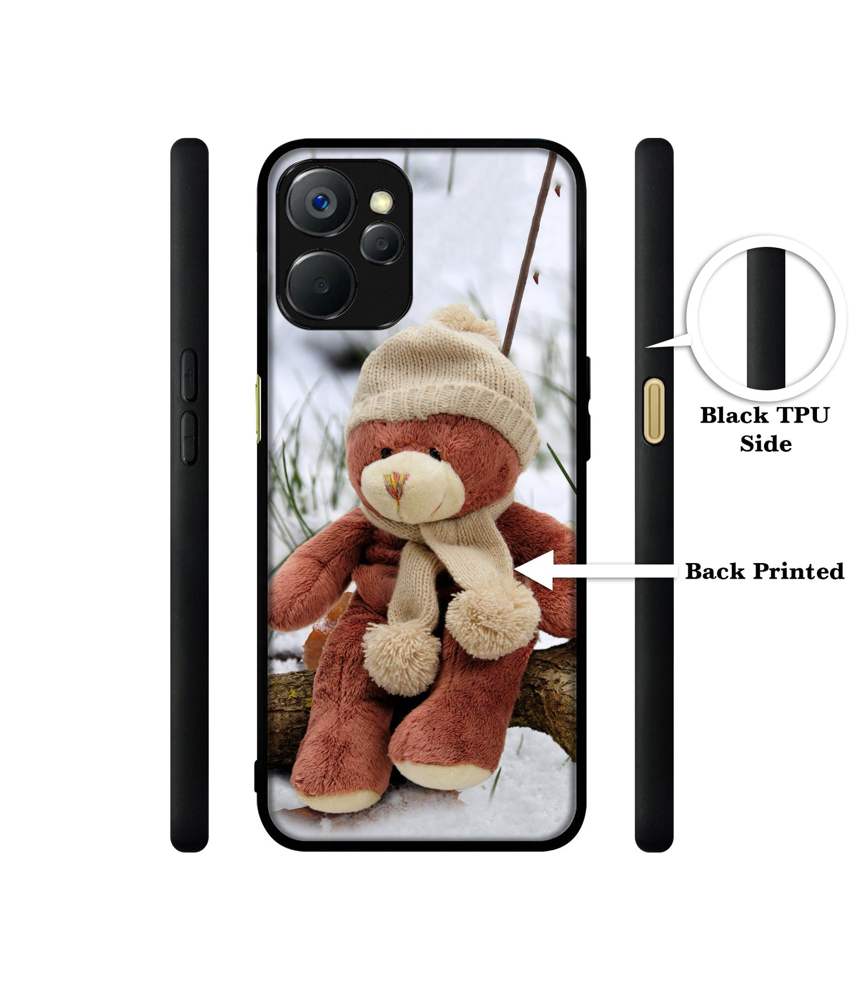 Woolen Bear Design Designer 2D Printed Back Case Cover for Realme 9i 5G