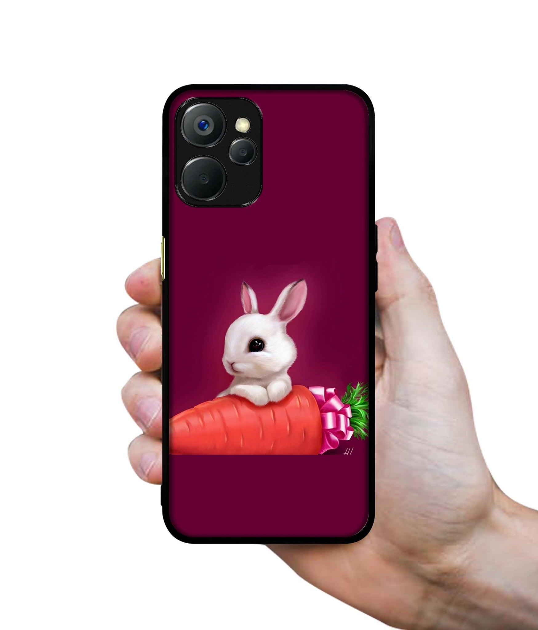 Bunny With Carrot Design Designer 2D Printed Back Case Cover for Realme 9i 5G