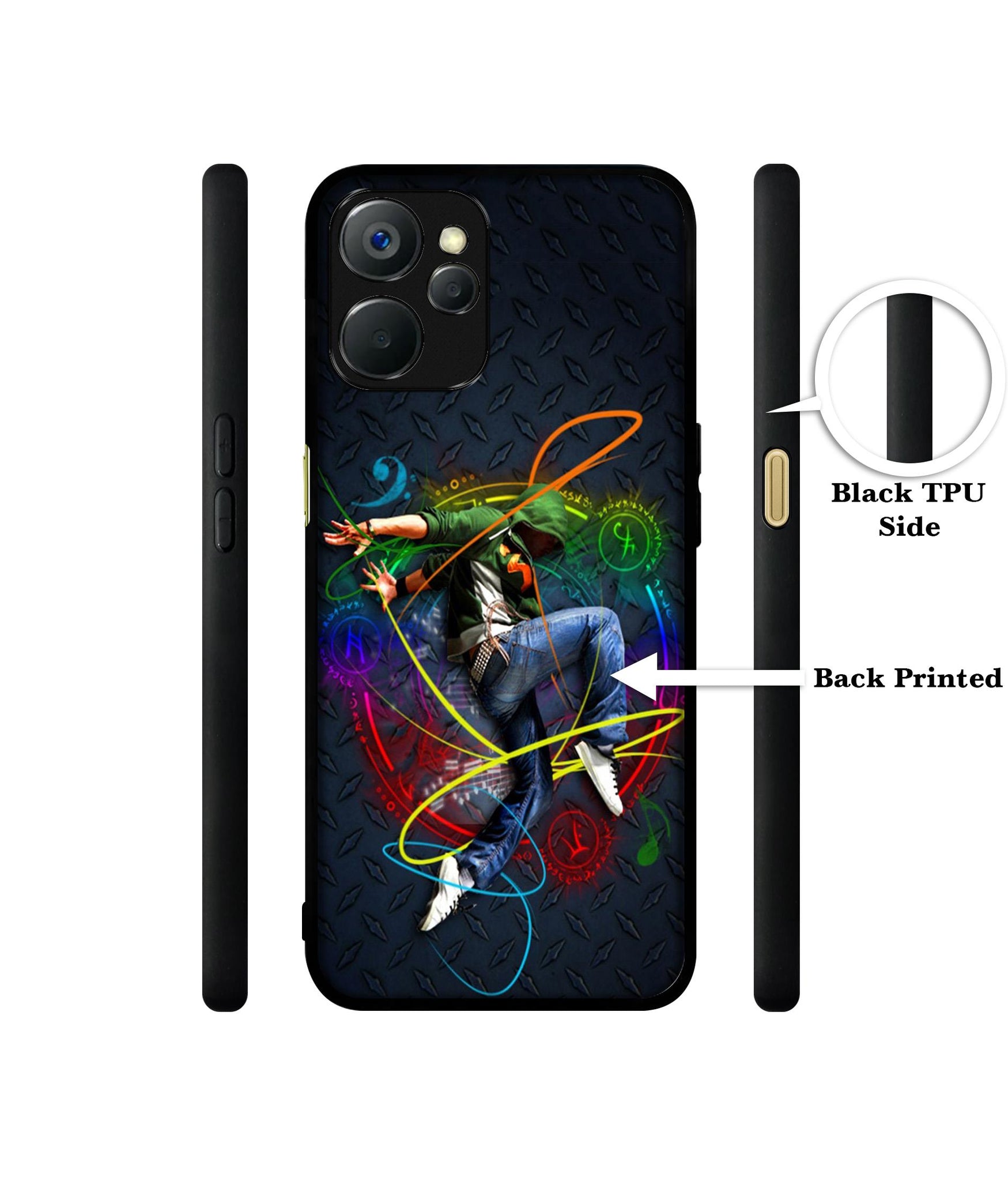 Boy With Music Design Designer 2D Printed Back Case Cover for Realme 9i 5G