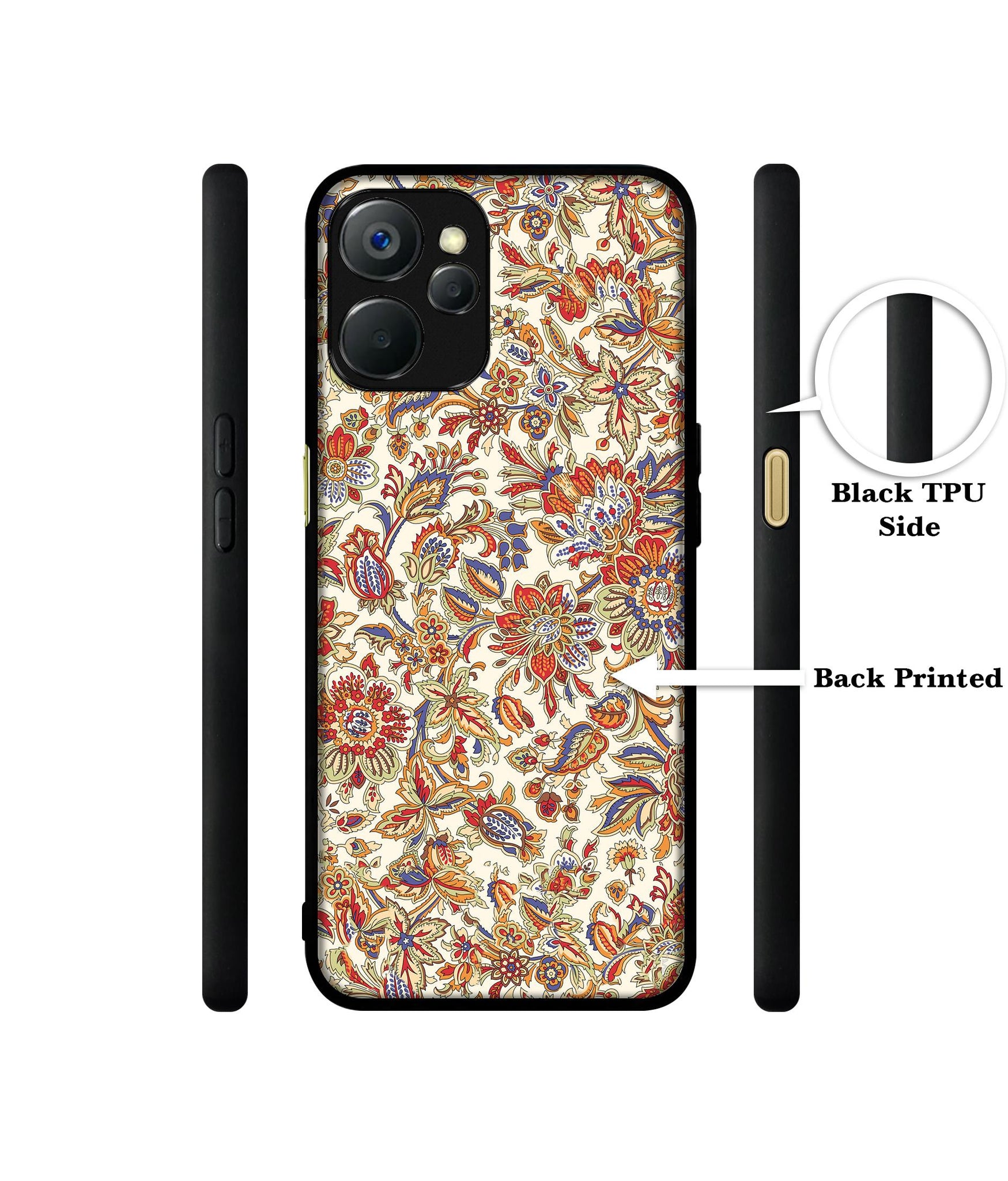 Floral Design Designer 2D Printed Back Case Cover for Realme 9i 5G