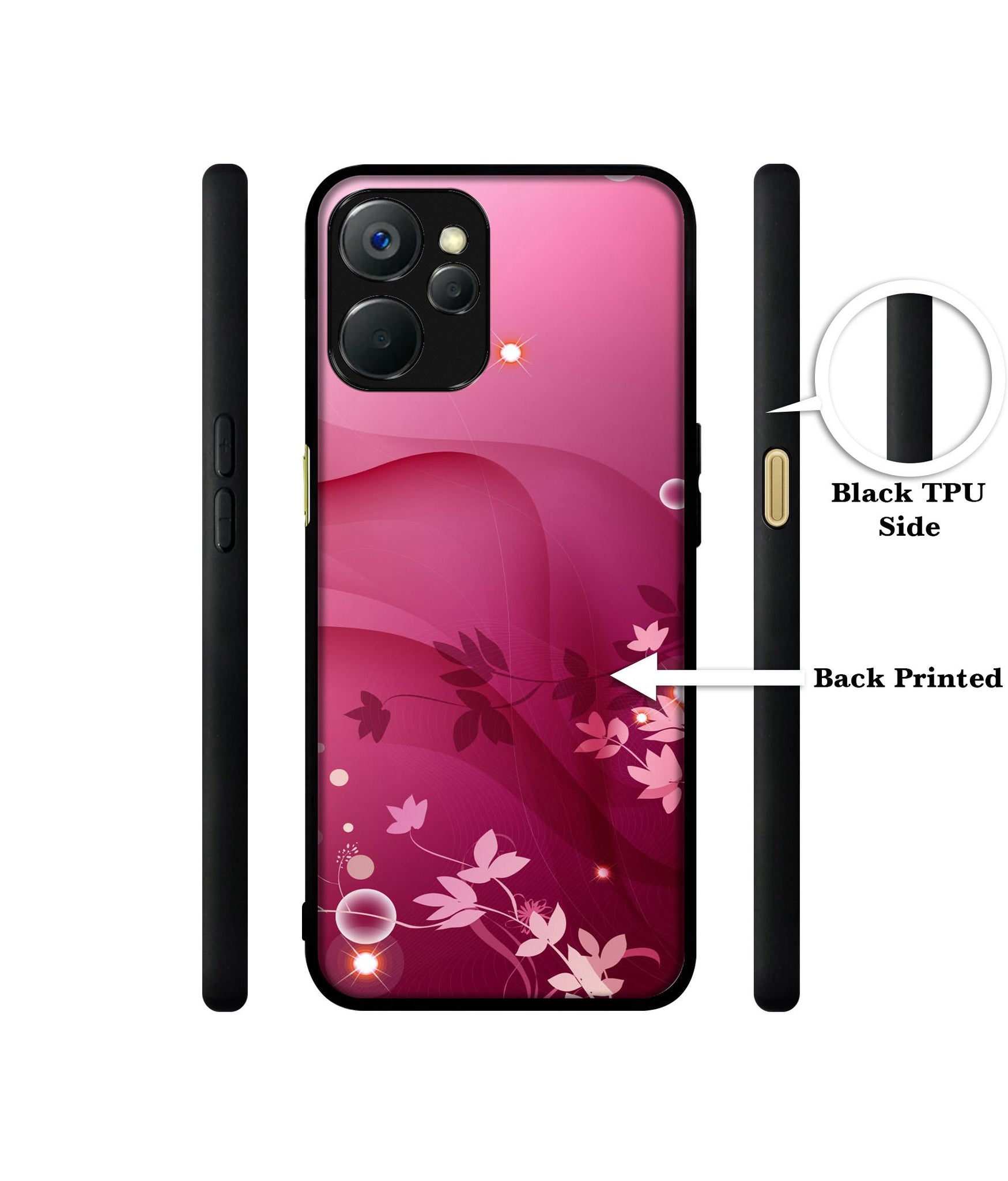 Pink Abstract Design Designer 2D Printed Back Case Cover for Realme 9i 5G