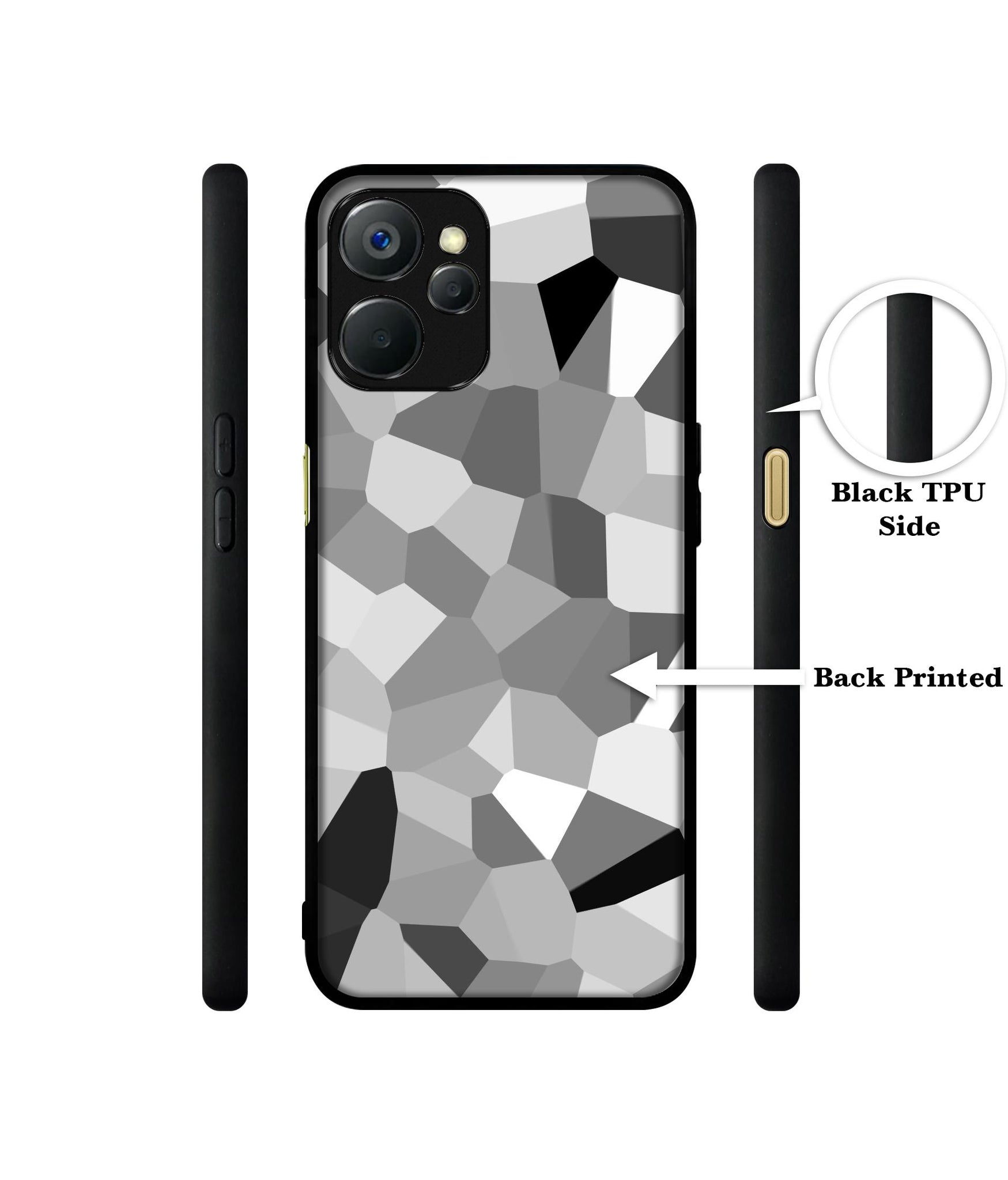 Black & White Mathematical Shape Design Designer 2D Printed Back Case Cover for Realme 9i 5G