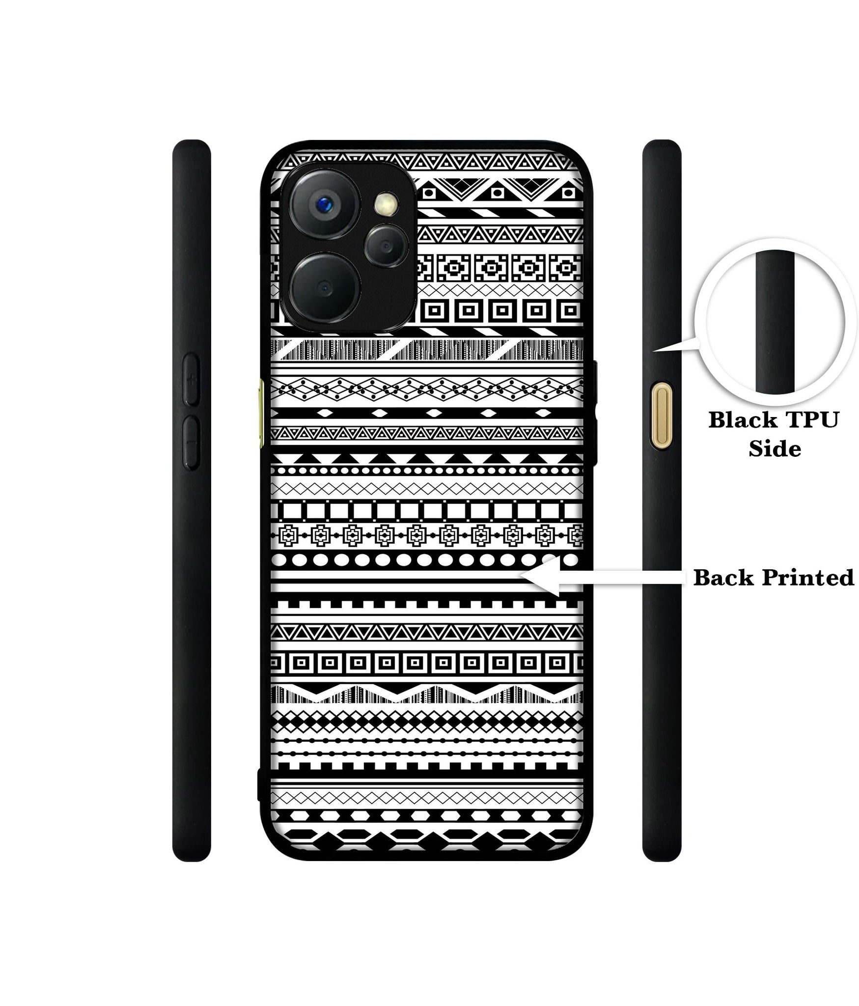 Black & White Patterns Design Designer 2D Printed Back Case Cover for Realme 9i 5G