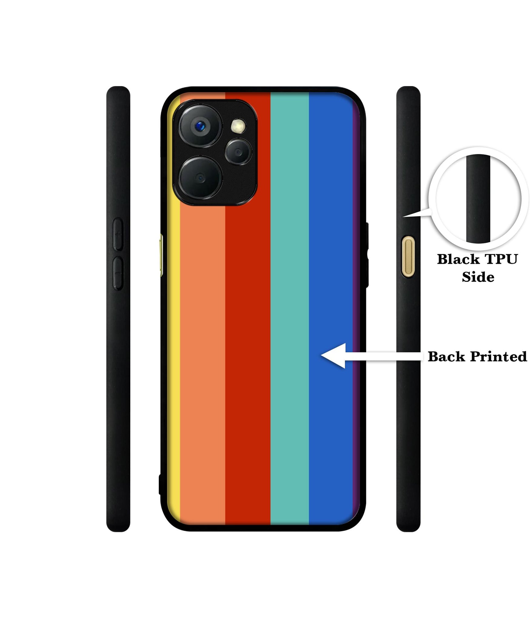 Rainbow Colors Design Designer 2D Printed Back Case Cover for Realme 9i 5G