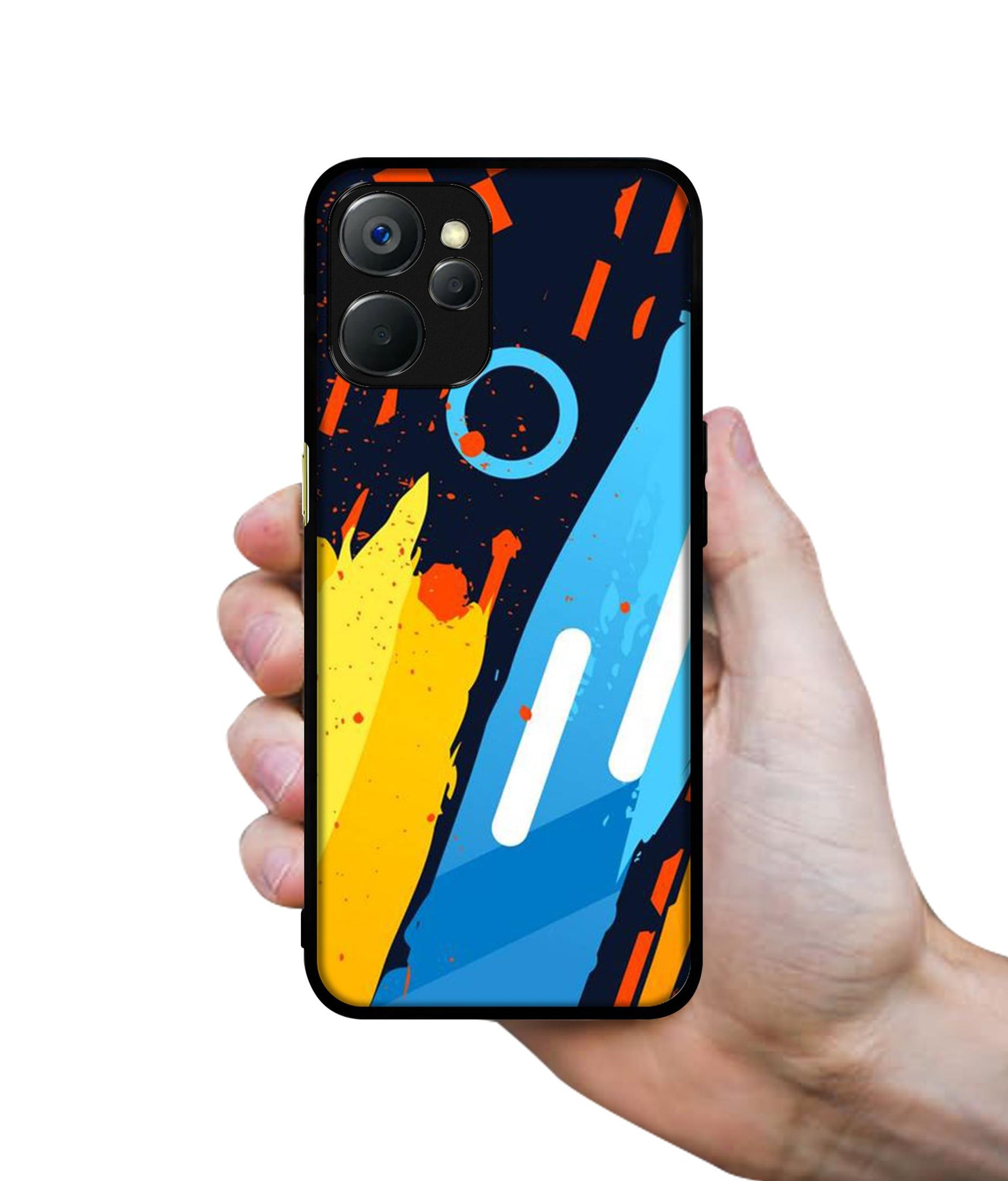 Abstract Stripes Geometric Figures Design Designer 2D Printed Back Case Cover for Realme 9i 5G