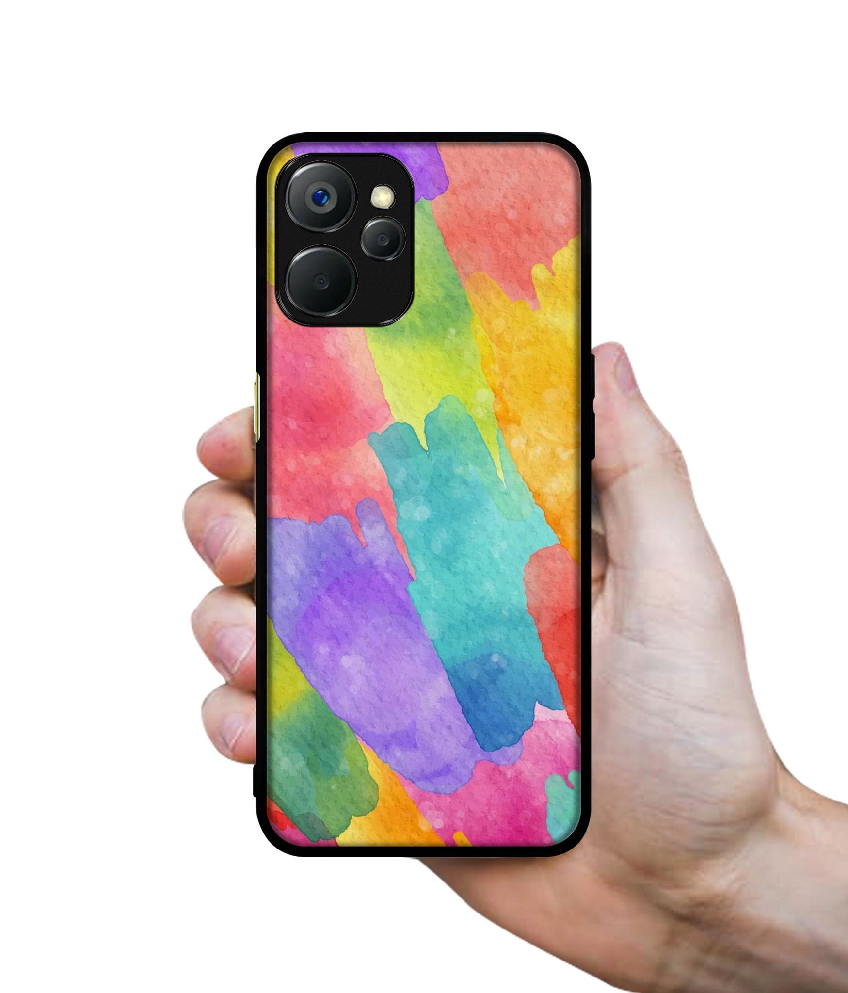 Water Paint Colorful Abstract Design Designer 2D Printed Back Case Cover for Realme 9i 5G