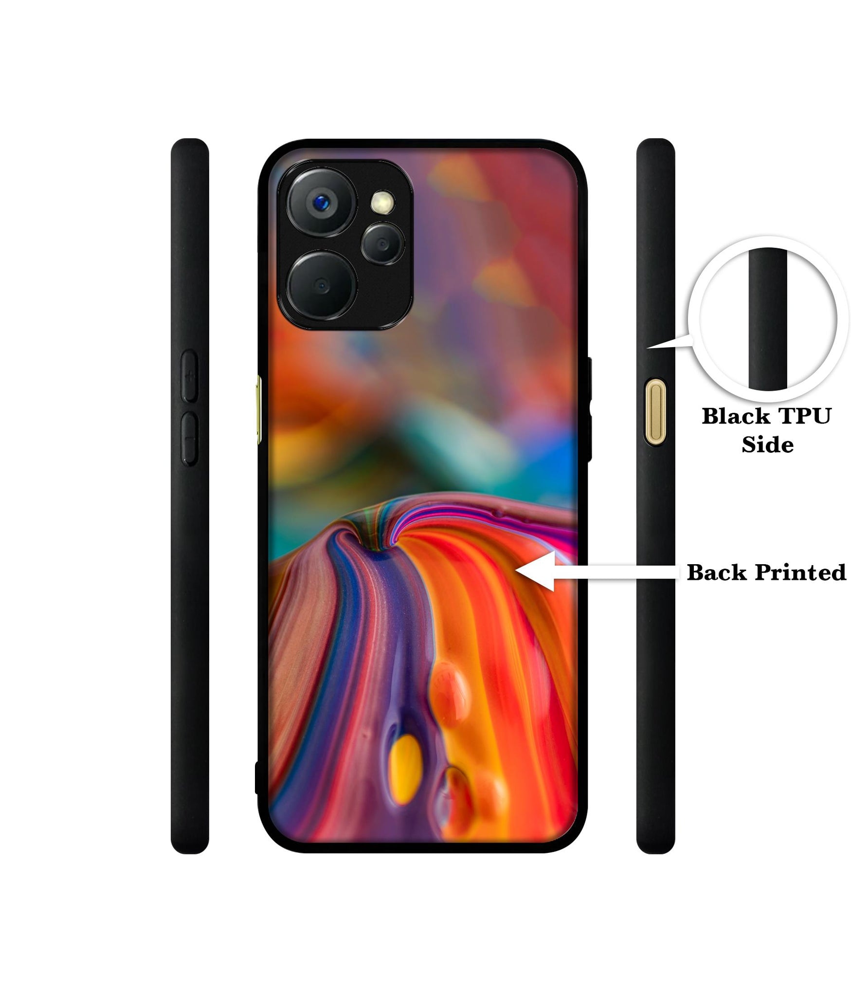 Rainbow Colors Designer 2D Printed Back Case Cover for Realme 9i 5G