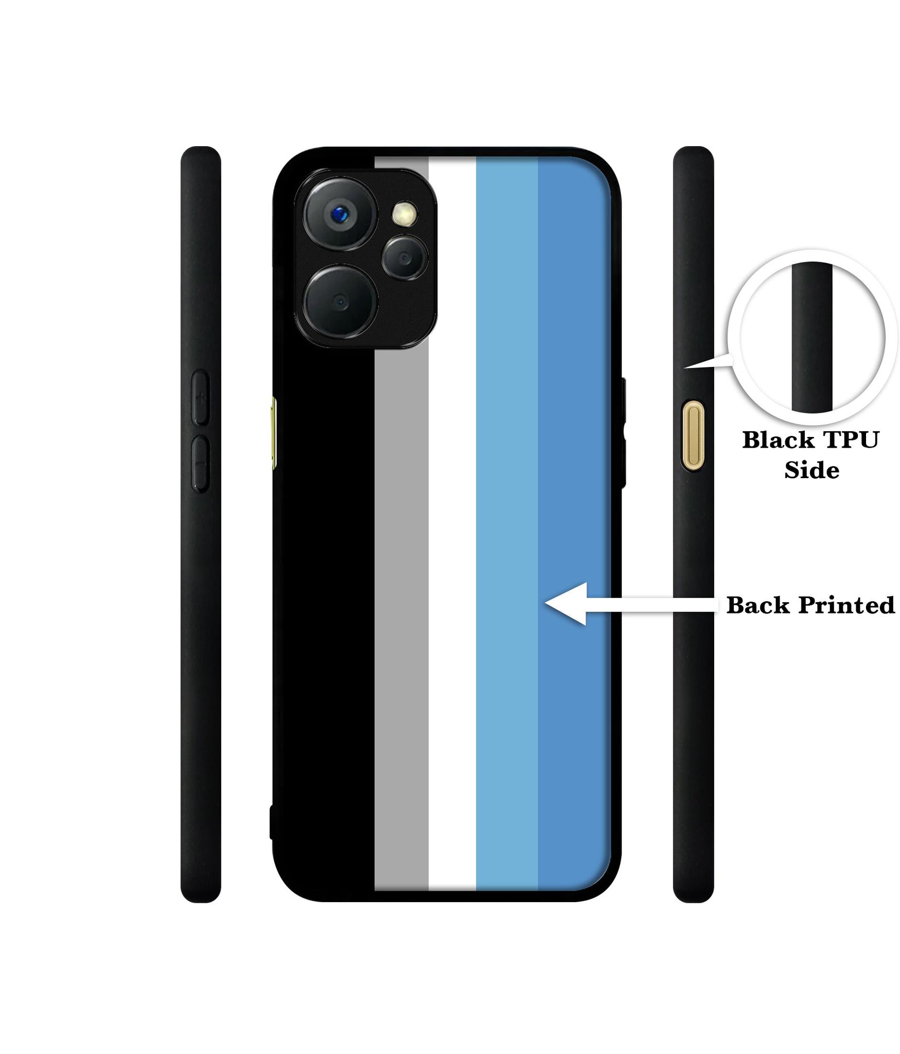 White and Blue Lines Design Designer 2D Printed Back Case Cover for Realme 9i 5G