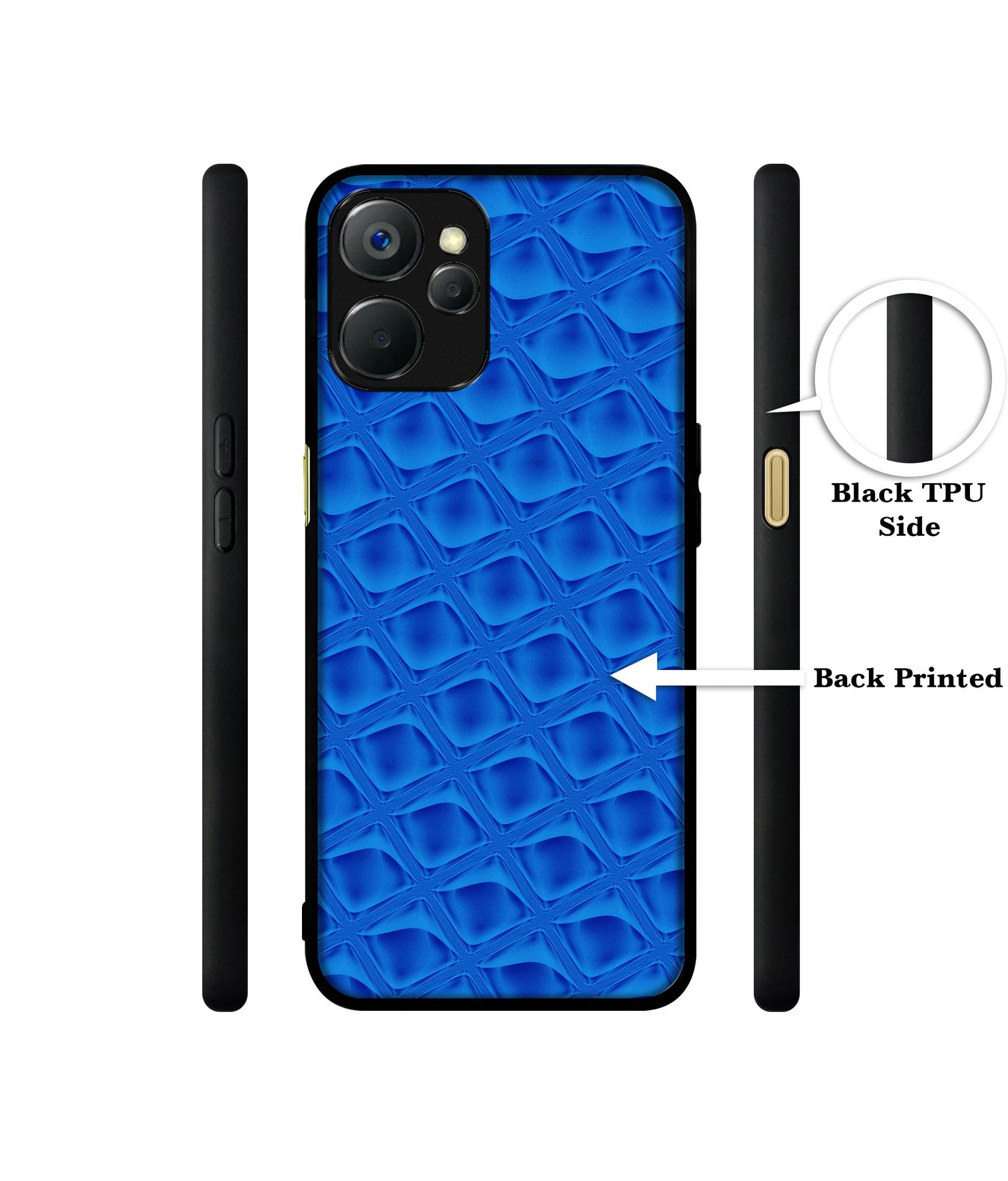 Blue Diamond Design Designer 2D Printed Back Case Cover for Realme 9i 5G