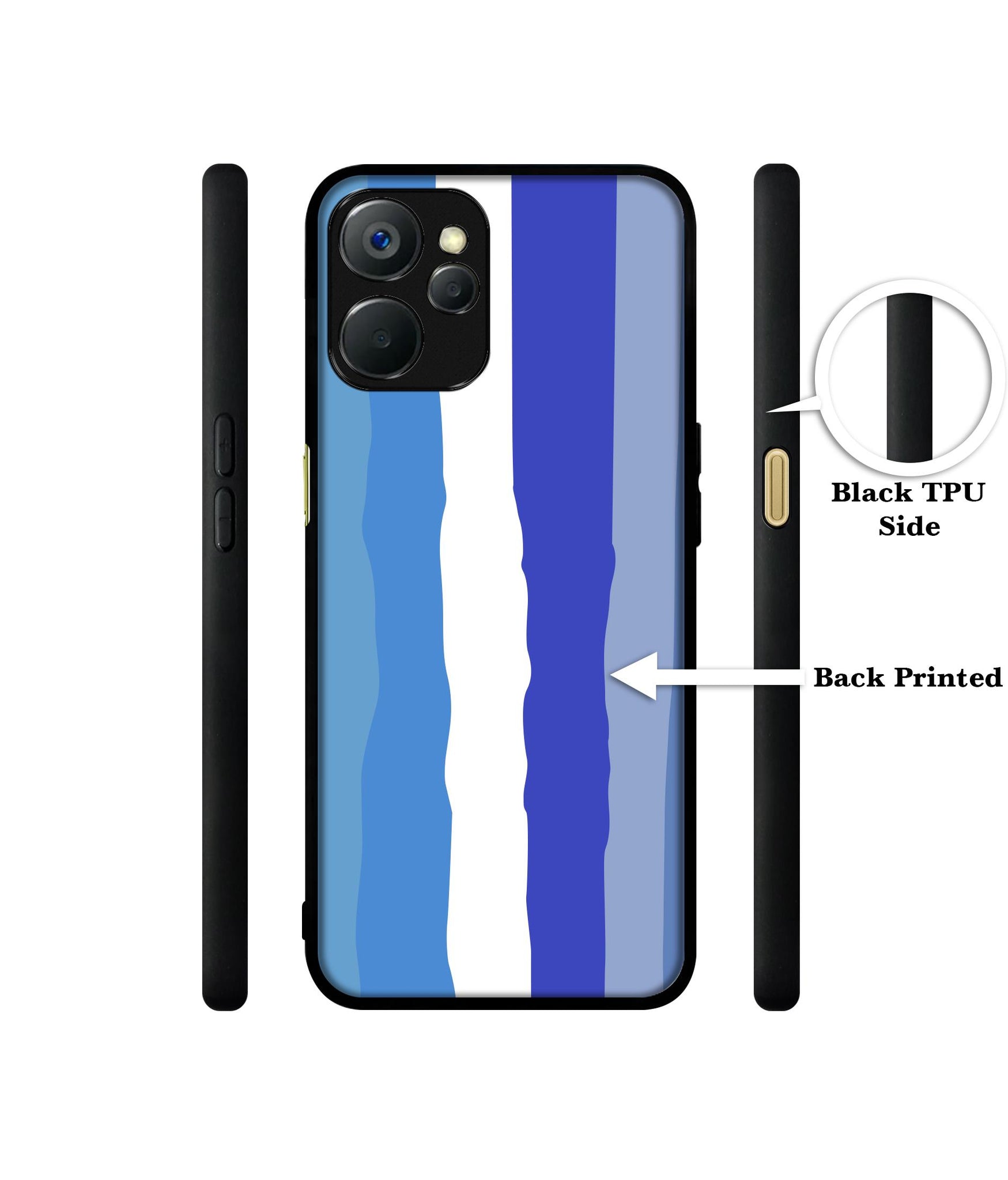 Blue Stripes Rainbow Design Designer 2D Printed Back Case Cover for Realme 9i 5G
