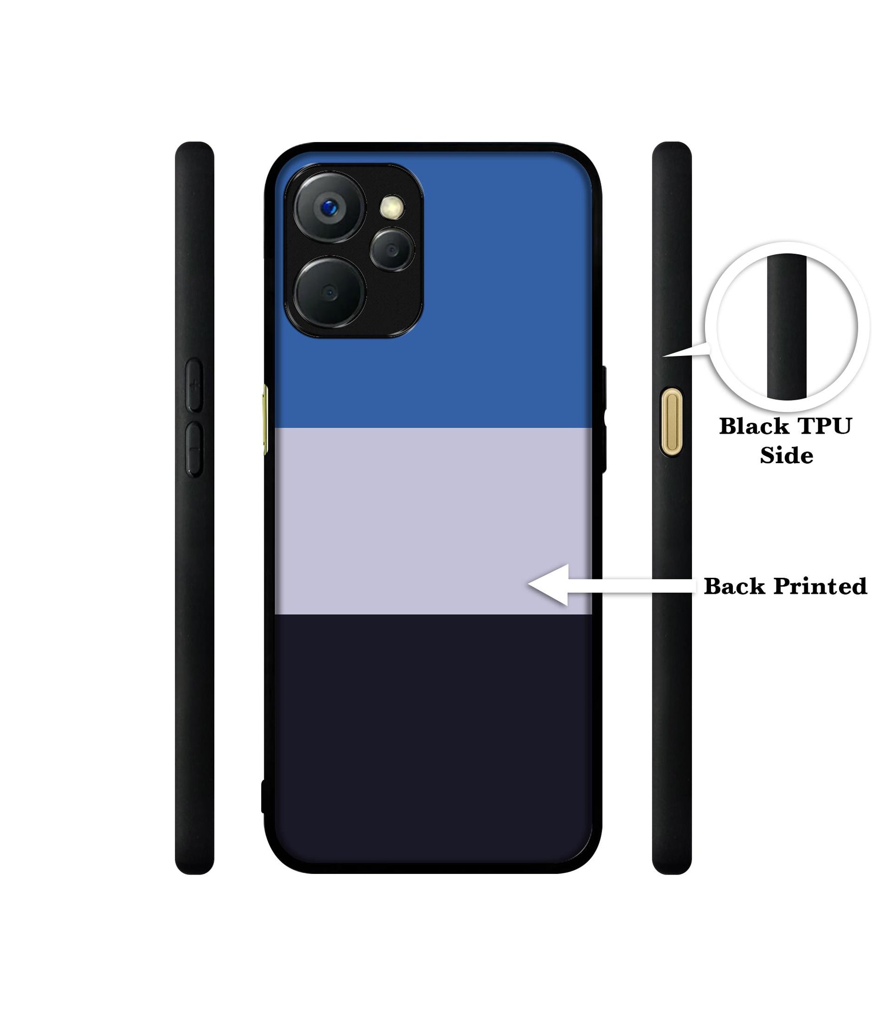 Three Color Stripes Design Designer 2D Printed Back Case Cover for Realme 9i 5G