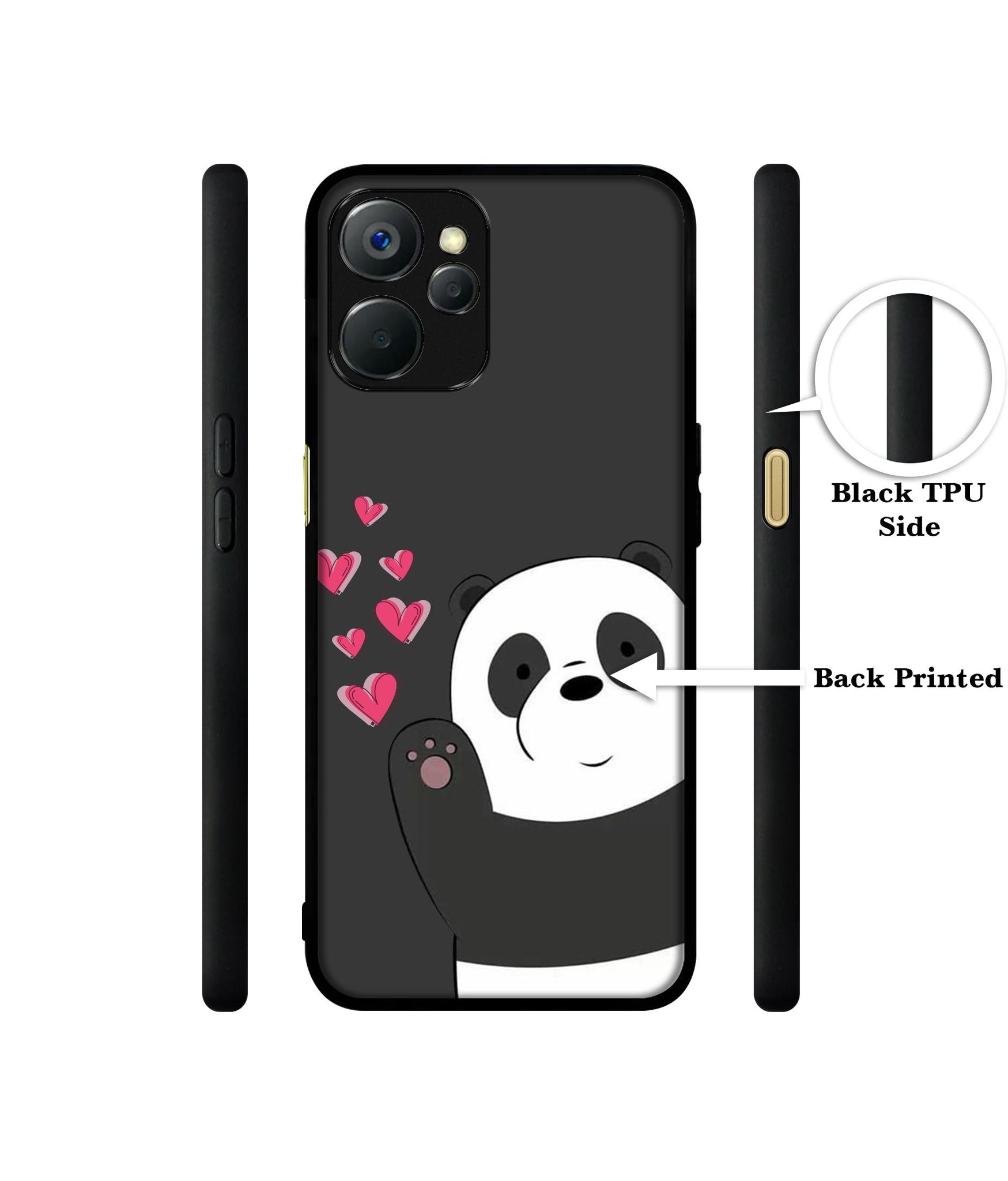 Love Panda Design Designer 2D Printed Back Case Cover for Realme 9i 5G